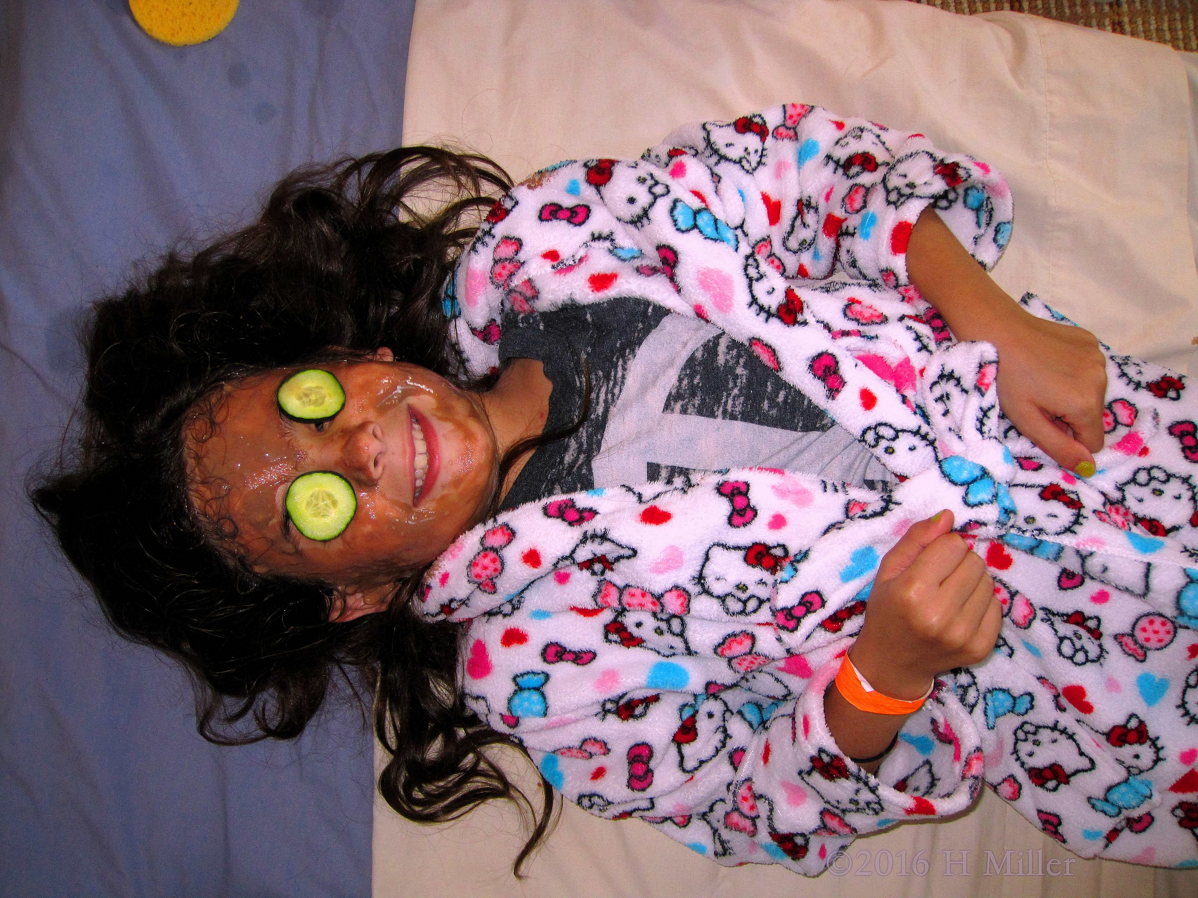 Smiling In A Homemade Chocolate Face Masque. Smiling In A Homemade Chocolate Face Masque.