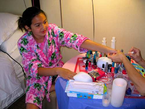 Getting Her Kids Manicure Done At Home