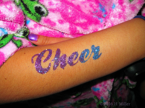 Glittery Cheer Temporary Tattoo