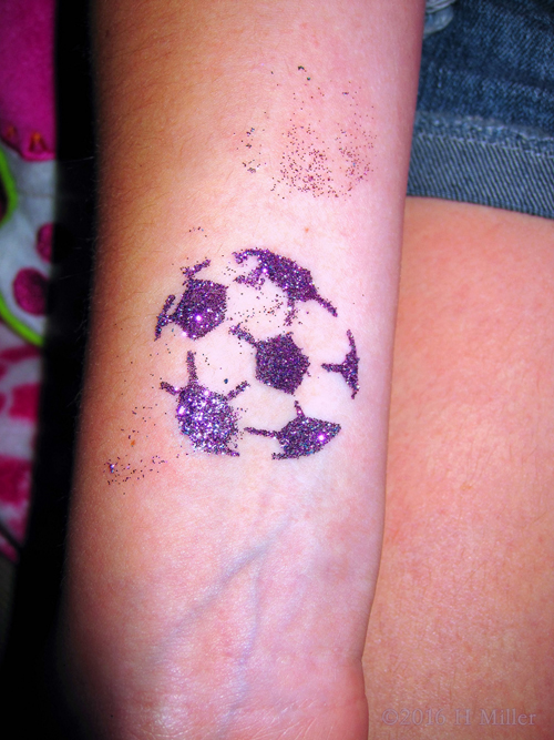Glittery Purple Girls Spa Tattoo!