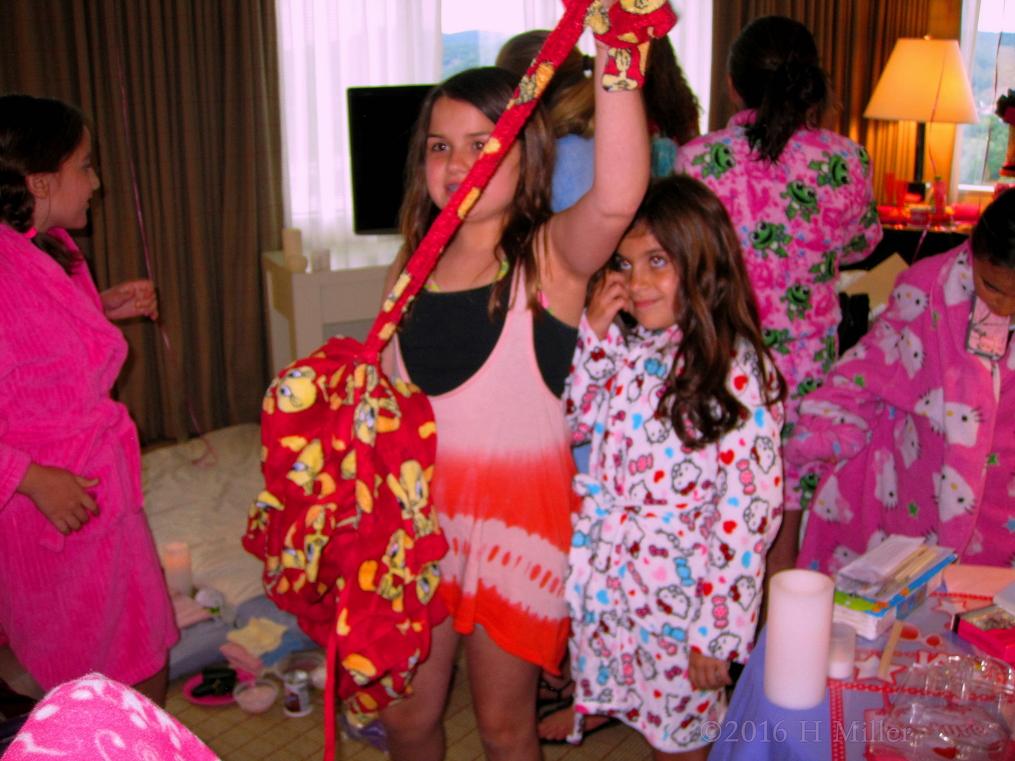 She Likes The Red Tweety Bird Spa Robe The Best. She Likes The Red Tweety Bird Spa Robe The Best.