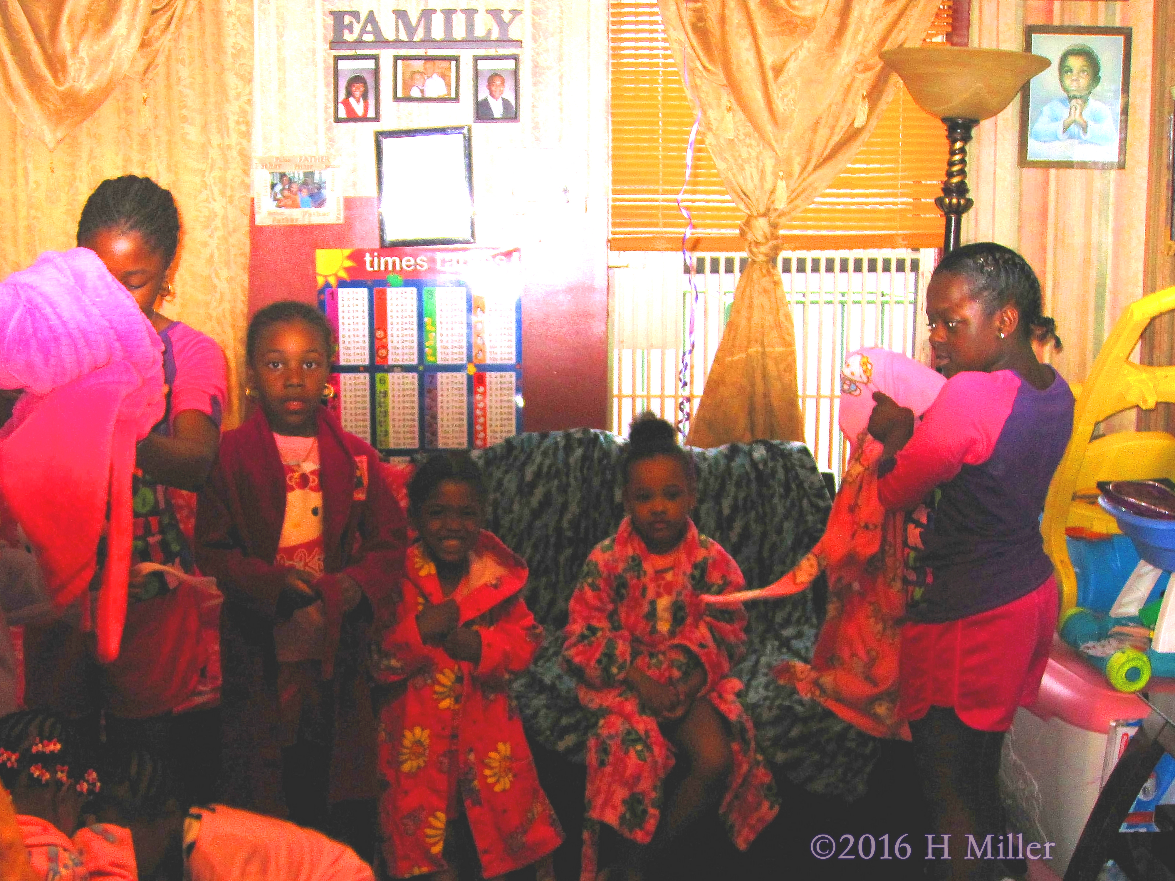 The Girls Are Putting On Their Spa Robes. The Girls Are Putting On Their Spa Robes.