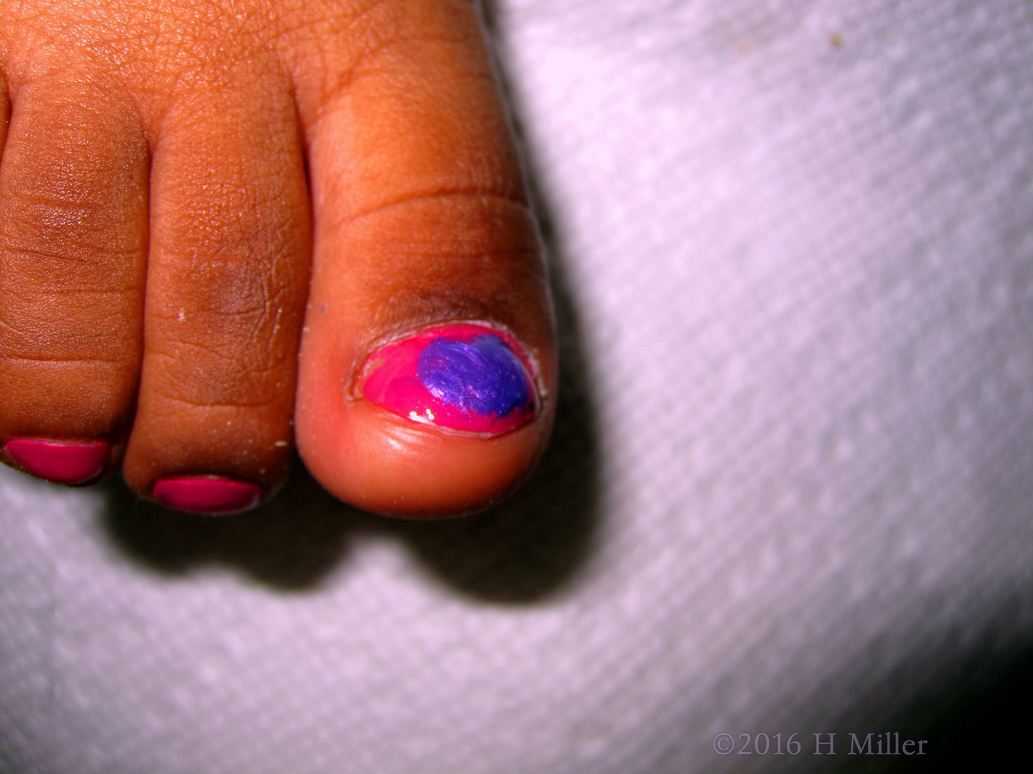 Cute Pink And Purple Pedicure