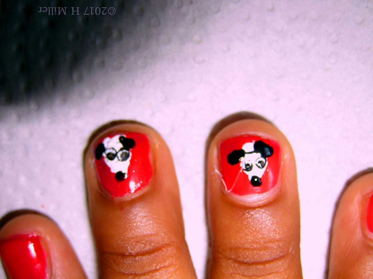 A Closeup View Of The Doggie Nail Art! 