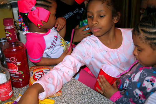 Spa Party Guests Have Begun Eating Their Snacks! Spa Party Guests Have Begun Eating Their Snacks!