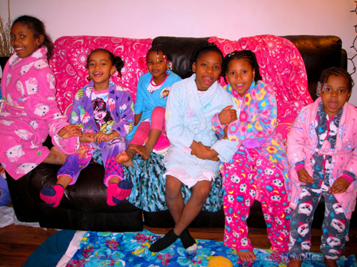 The Kids Hanging Out At The Girls Spa Party Area! The Kids Hanging Out At The Girls Spa Party Area!