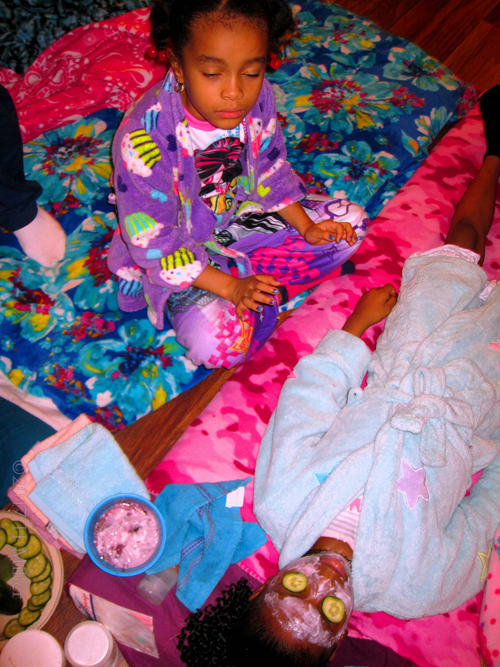 While One Relaxes, The Other Waits For Her Girls Facial To Begin. While One Relaxes, The Other Waits For Her Girls Facial To Begin.