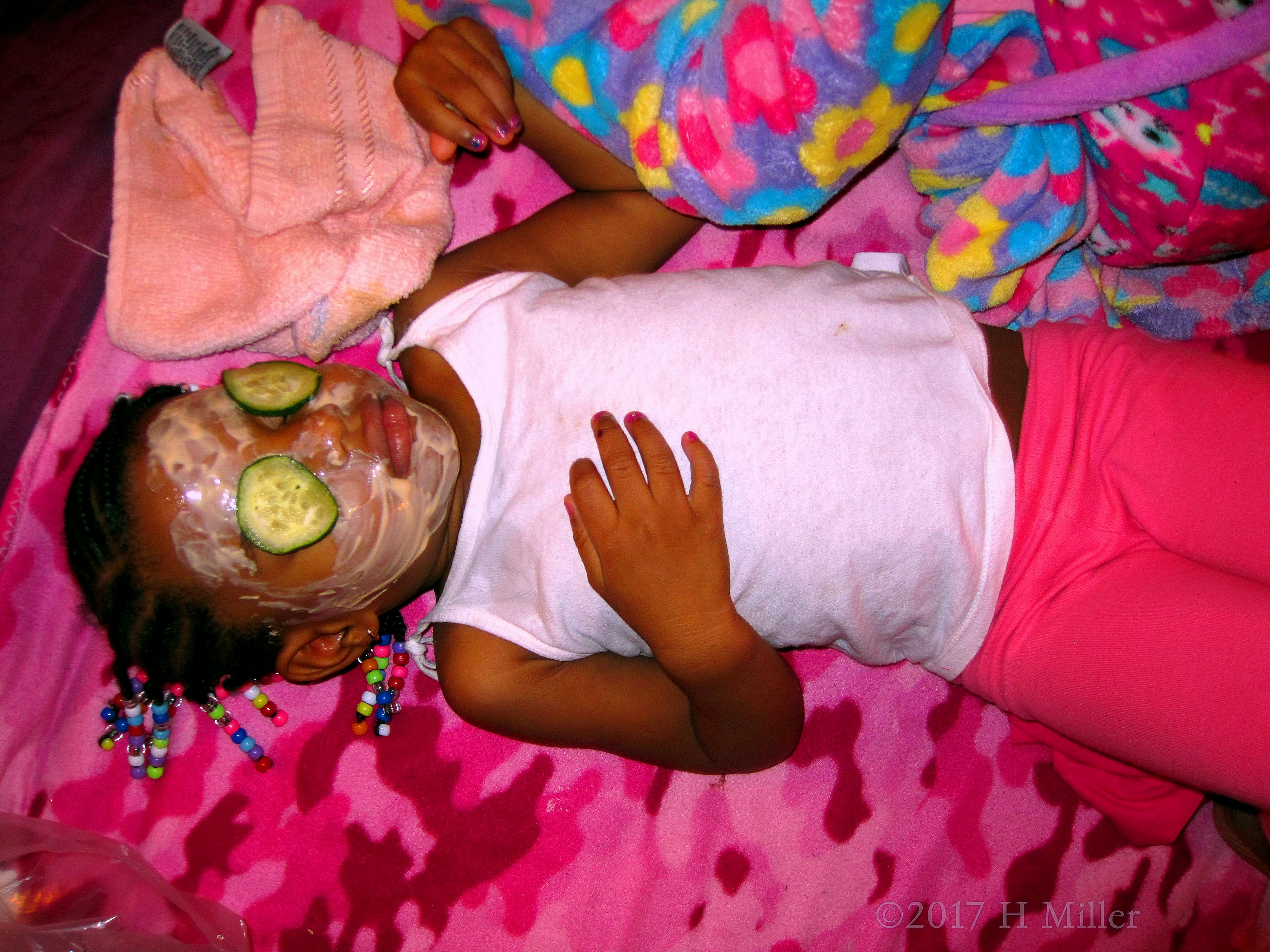 Birthday Girl Relaxing During Her Kids Facial! Birthday Girl Relaxing During Her Kids Facial!