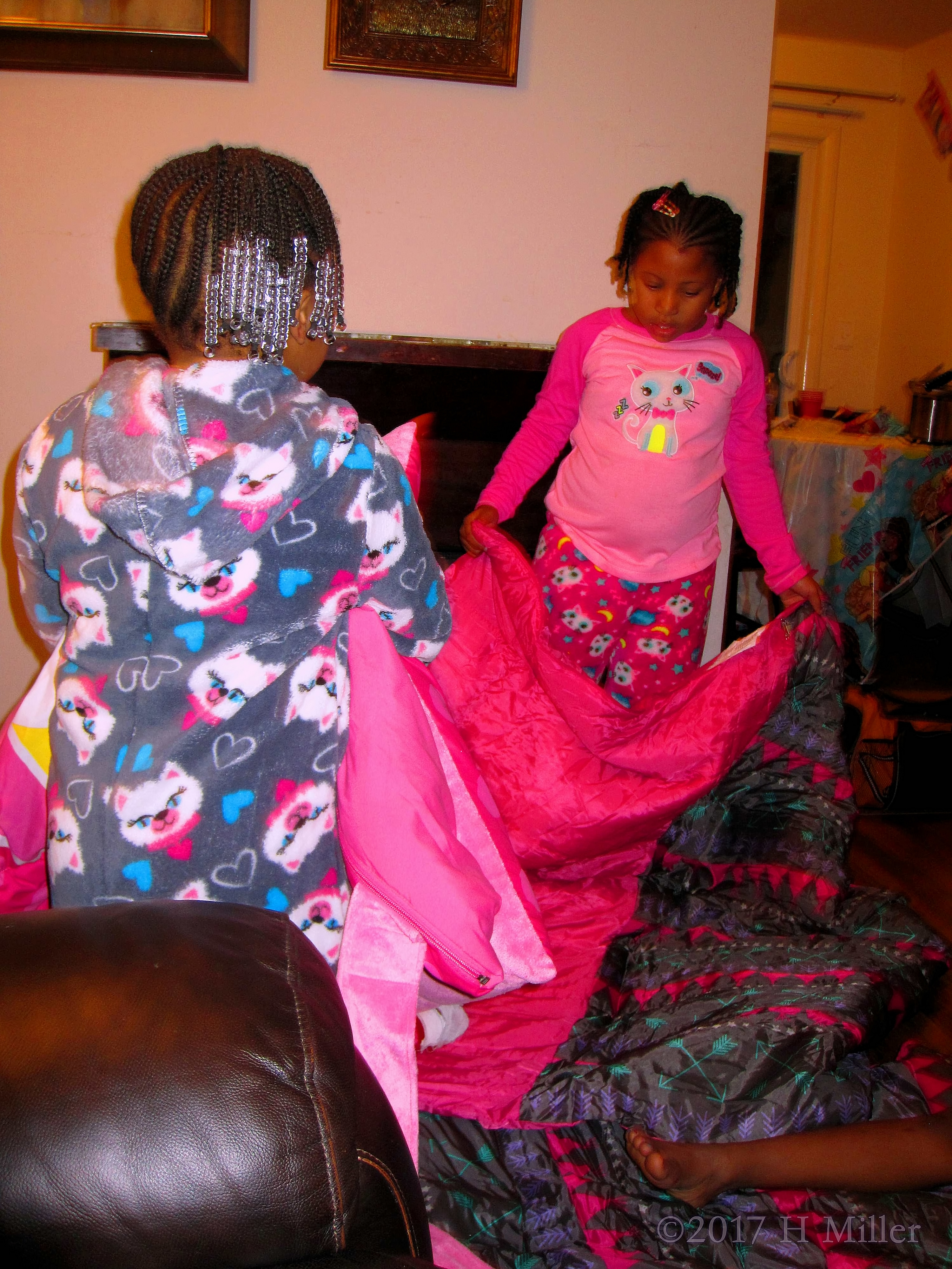 The Girls While Adjusting The Mats And Blankets! The Girls While Adjusting The Mats And Blankets!