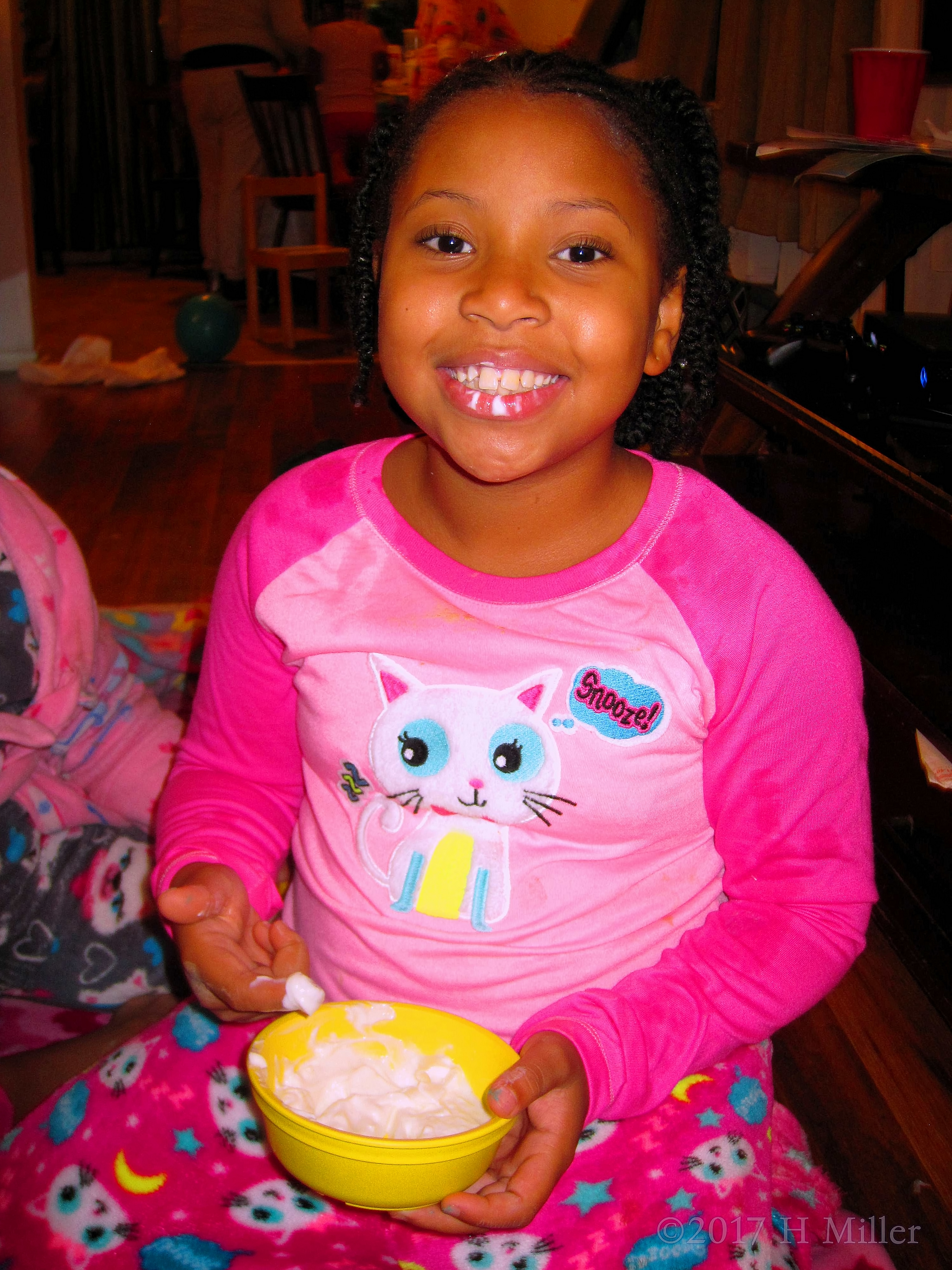 With The Bowl Of Girls Facial Masque, Smiling And Happy! With The Bowl Of Girls Facial Masque, Smiling And Happy!