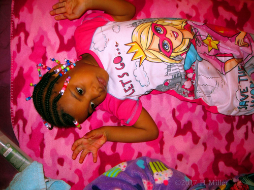 As She Lays On The Facial Mat, She Is Super Ready For Her Kids Facial As She Lays On The Facial Mat, She Is Super Ready For Her Kids Facial