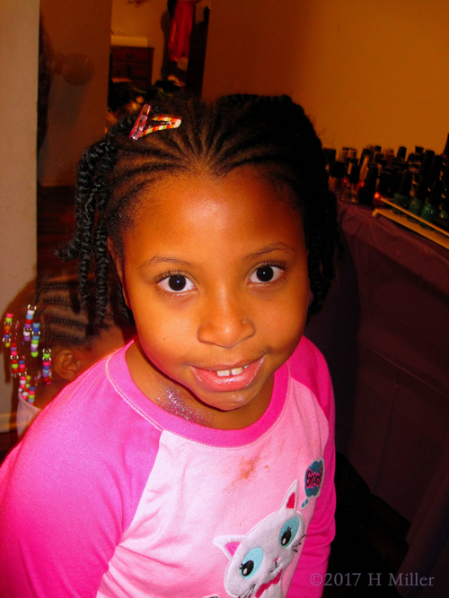 She Is Happy After Her Glam Temporary Glitter Tattoo. She Is Happy After Her Glam Temporary Glitter Tattoo.