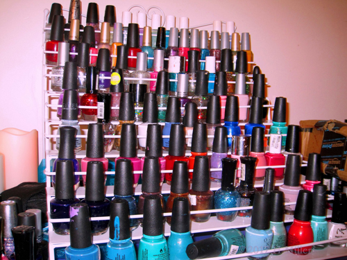 Various Color Shades And Types Of Nail Polish For Kids Manicure At The Kids Nail Salon.