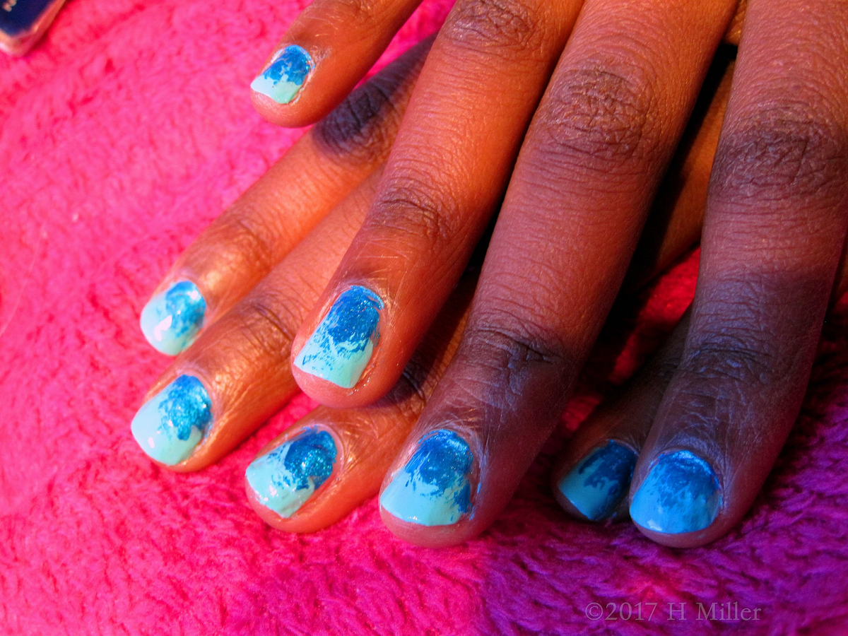 Close Up Of Pretty Ombre Nail Art