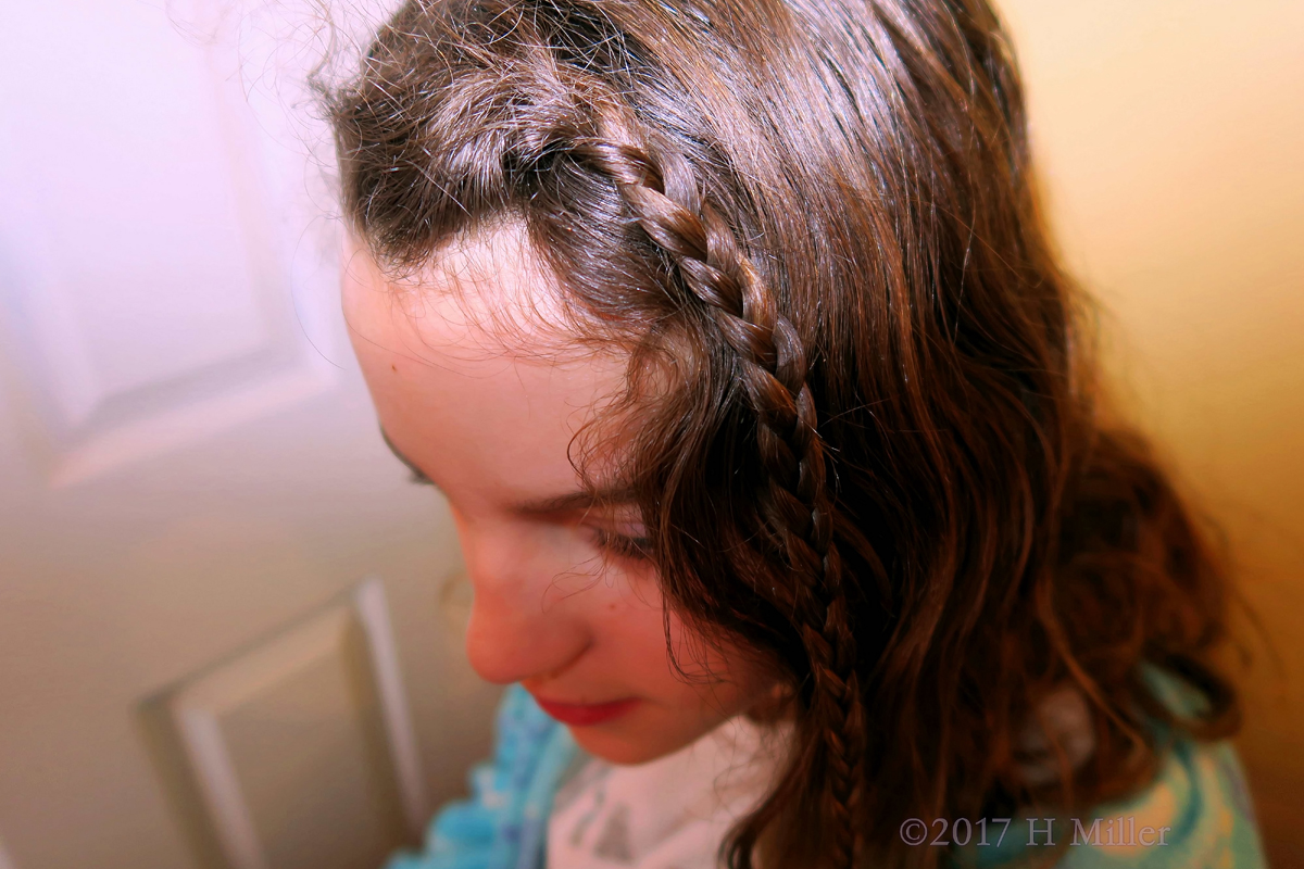 Simple Tiny Braid To Add Texture For This Girls Hairstyle. 