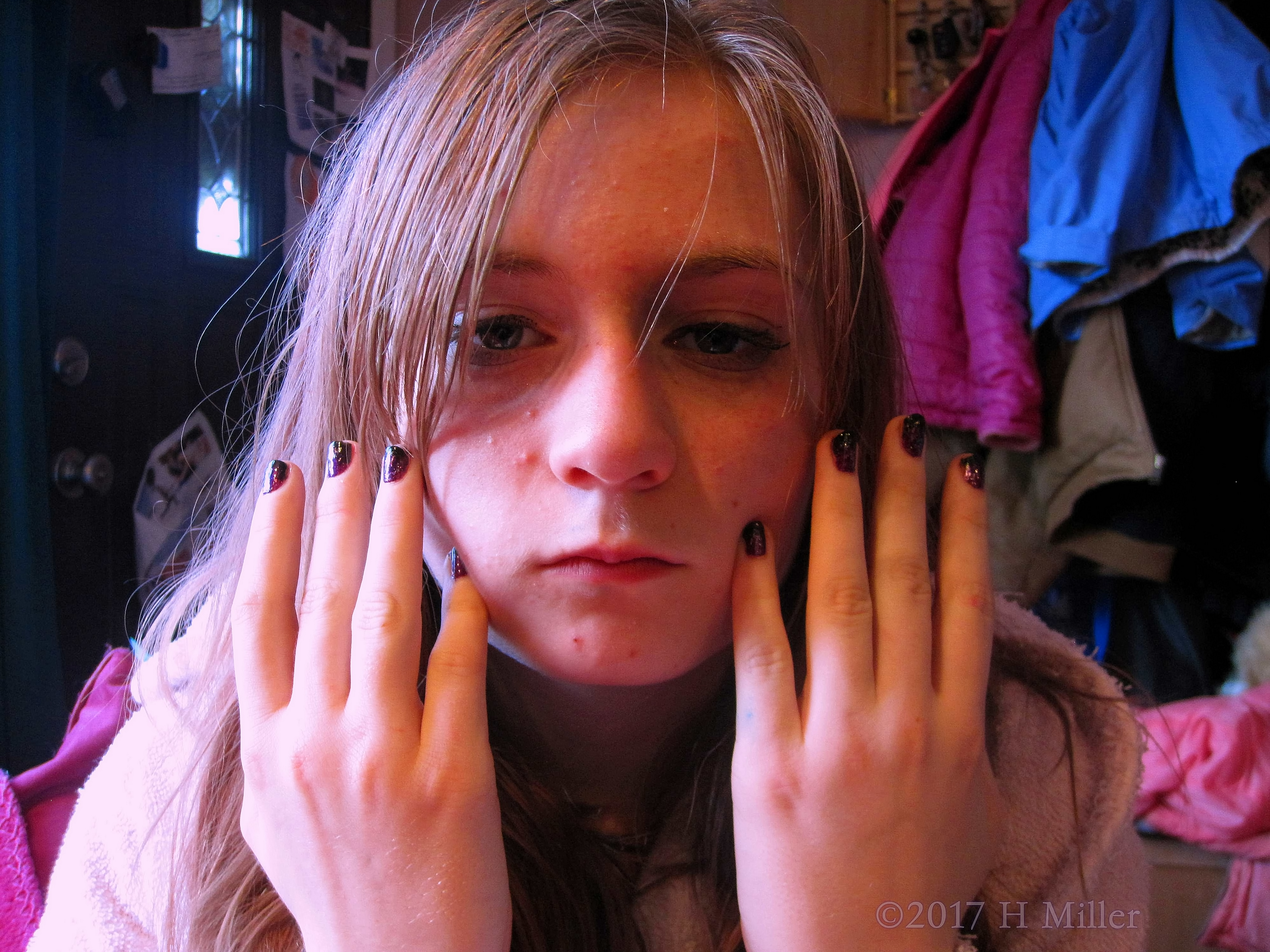 Bridget Showing Off Her Cool Manicure. Bridget Showing Off Her Cool Manicure.