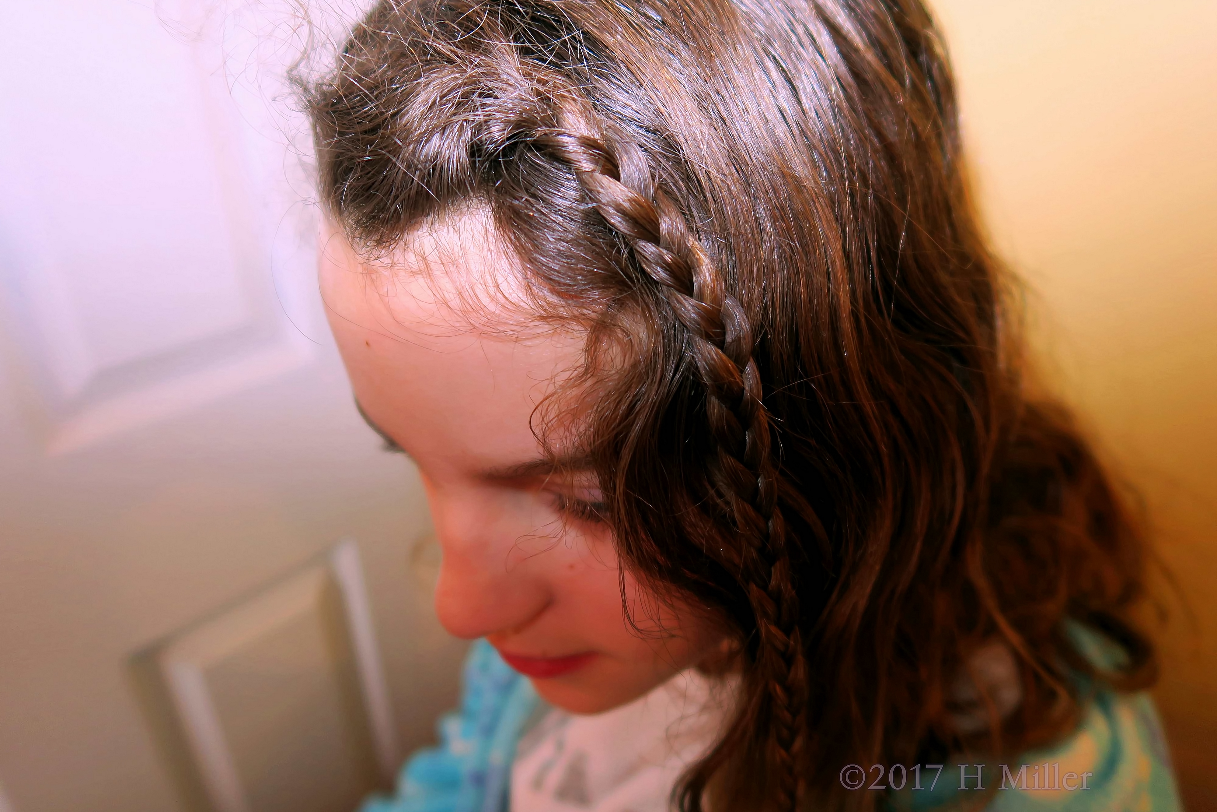 Simple Tiny Braid To Add Texture For This Girls Hairstyle. Simple Tiny Braid To Add Texture For This Girls Hairstyle.