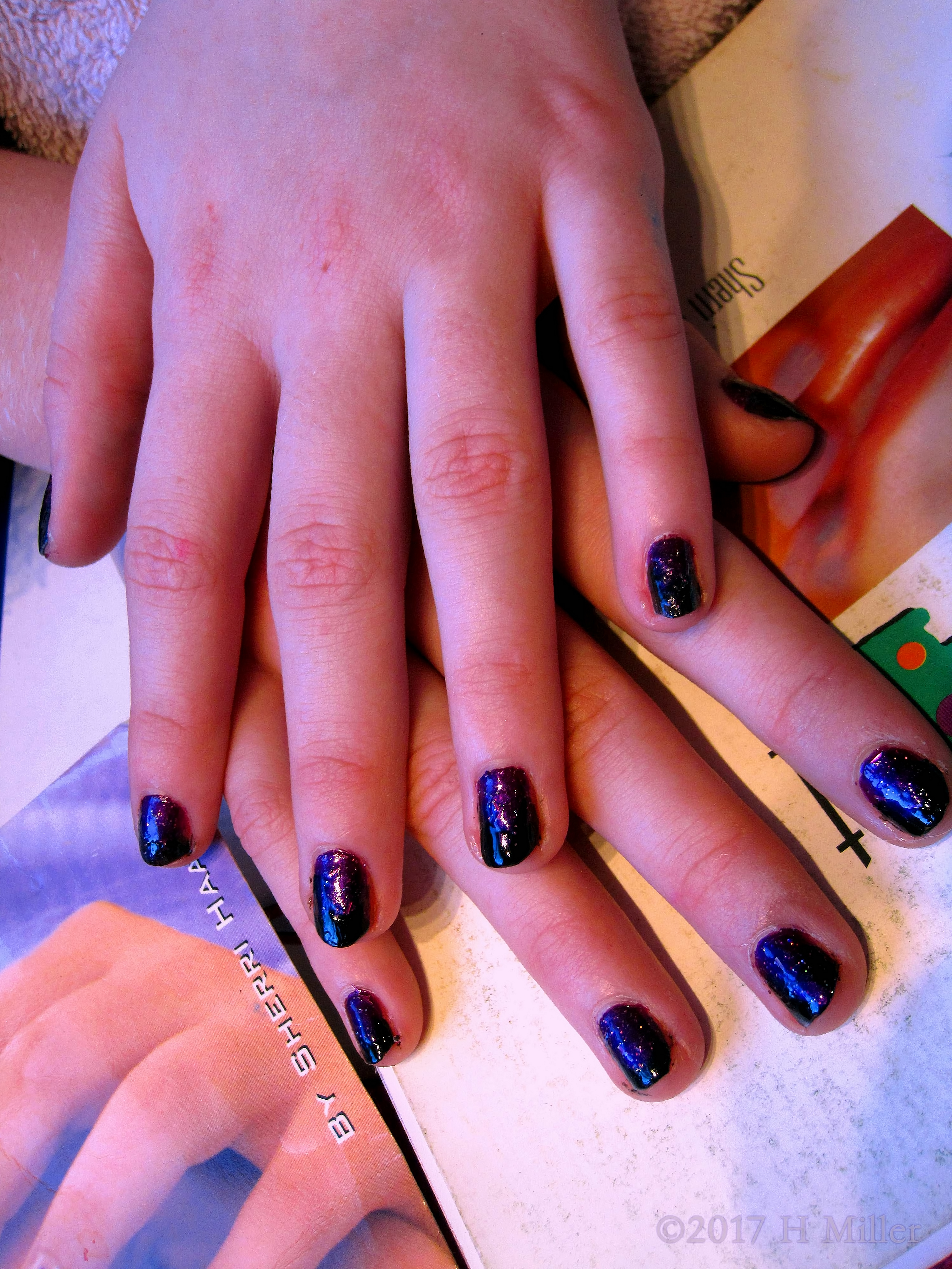 Smooth Lacquer Coat In Almost Black For This Kids Mini Mani. Smooth Lacquer Coat In Almost Black For This Kids Mini Mani.