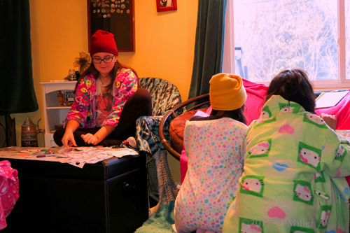 The Girls Are Having Fun Drawing And Stickering! The Girls Are Having Fun Drawing And Stickering!