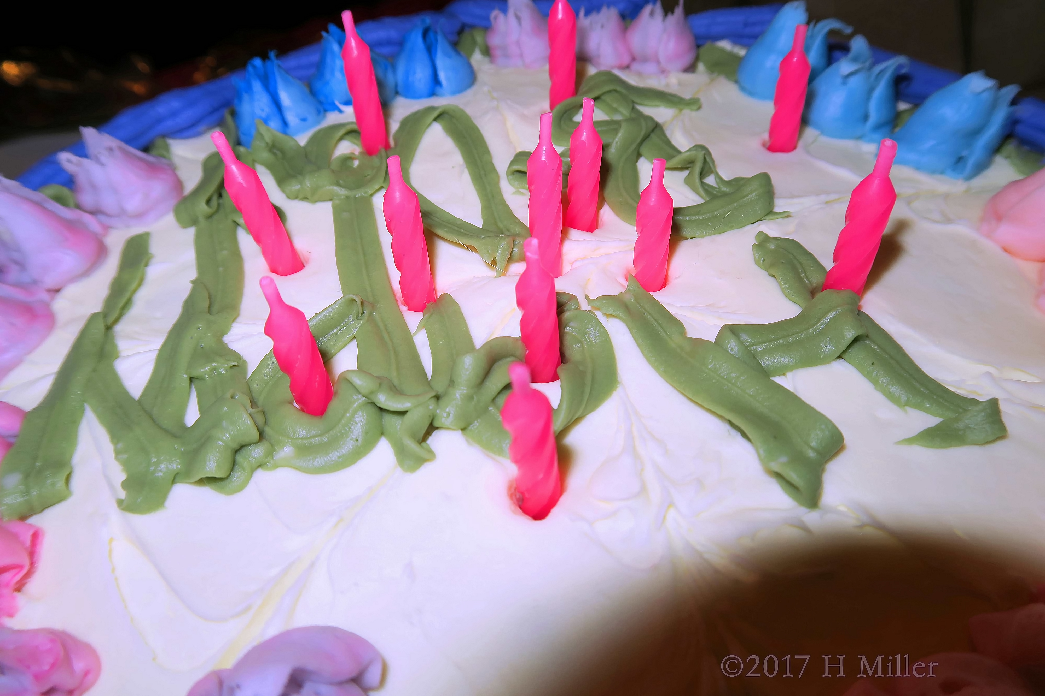 Candles For The Birthday Girl With Creative Cake Lettering Made By Bridget! 