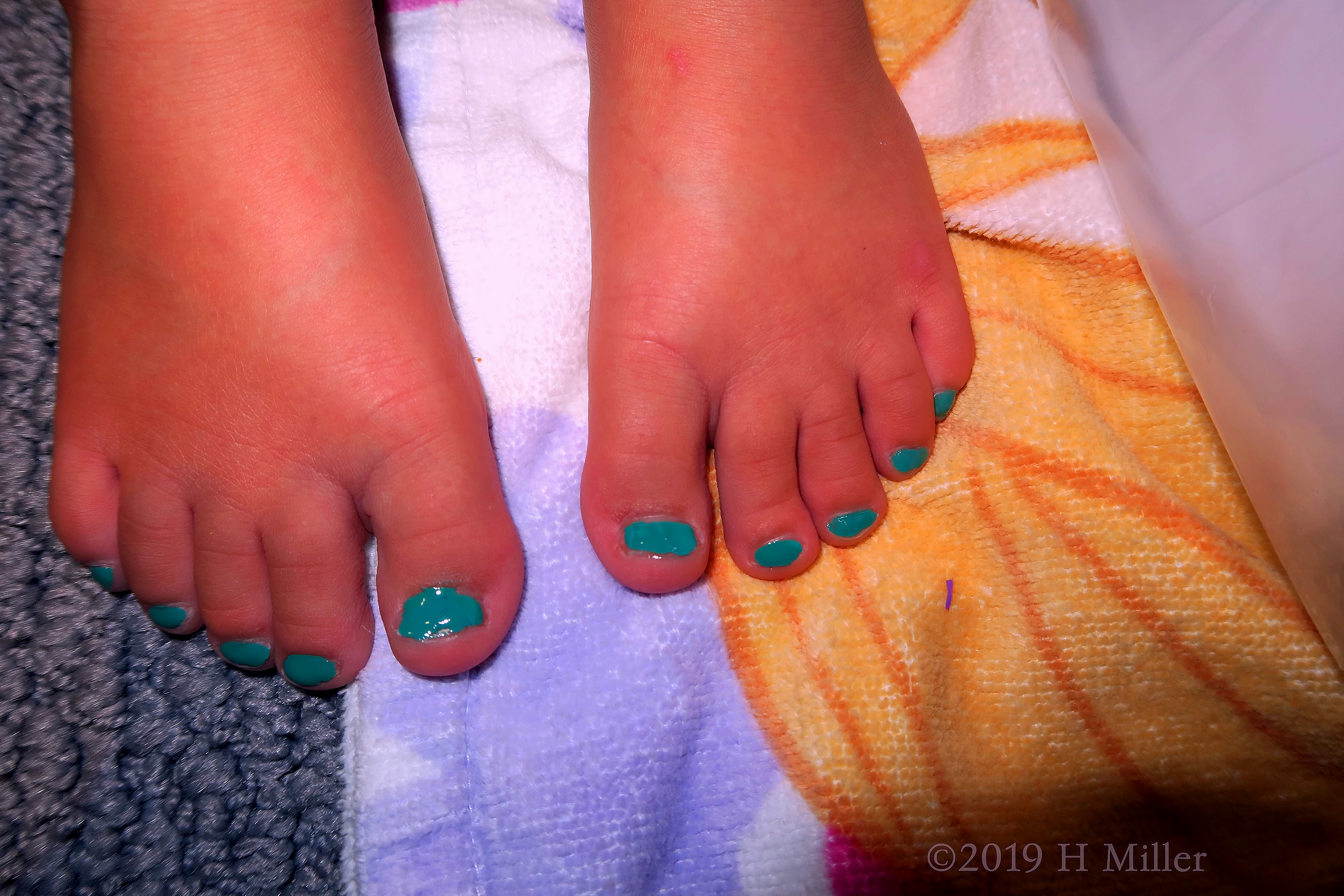 Transformative Teal Polished Pedicure! Kids Pedi At The Kids Spa Party! 