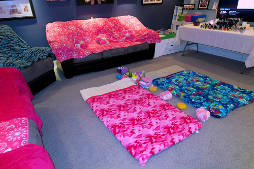 Layered Lounging! Kids Spa Party Setup Layered Lounging! Kids Spa Party Setup