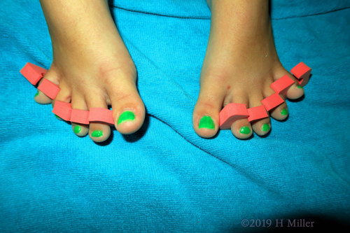 New Fashioned Neon Green Polish For Kids Pedi! New Fashioned Neon Green Polish For Kids Pedi!