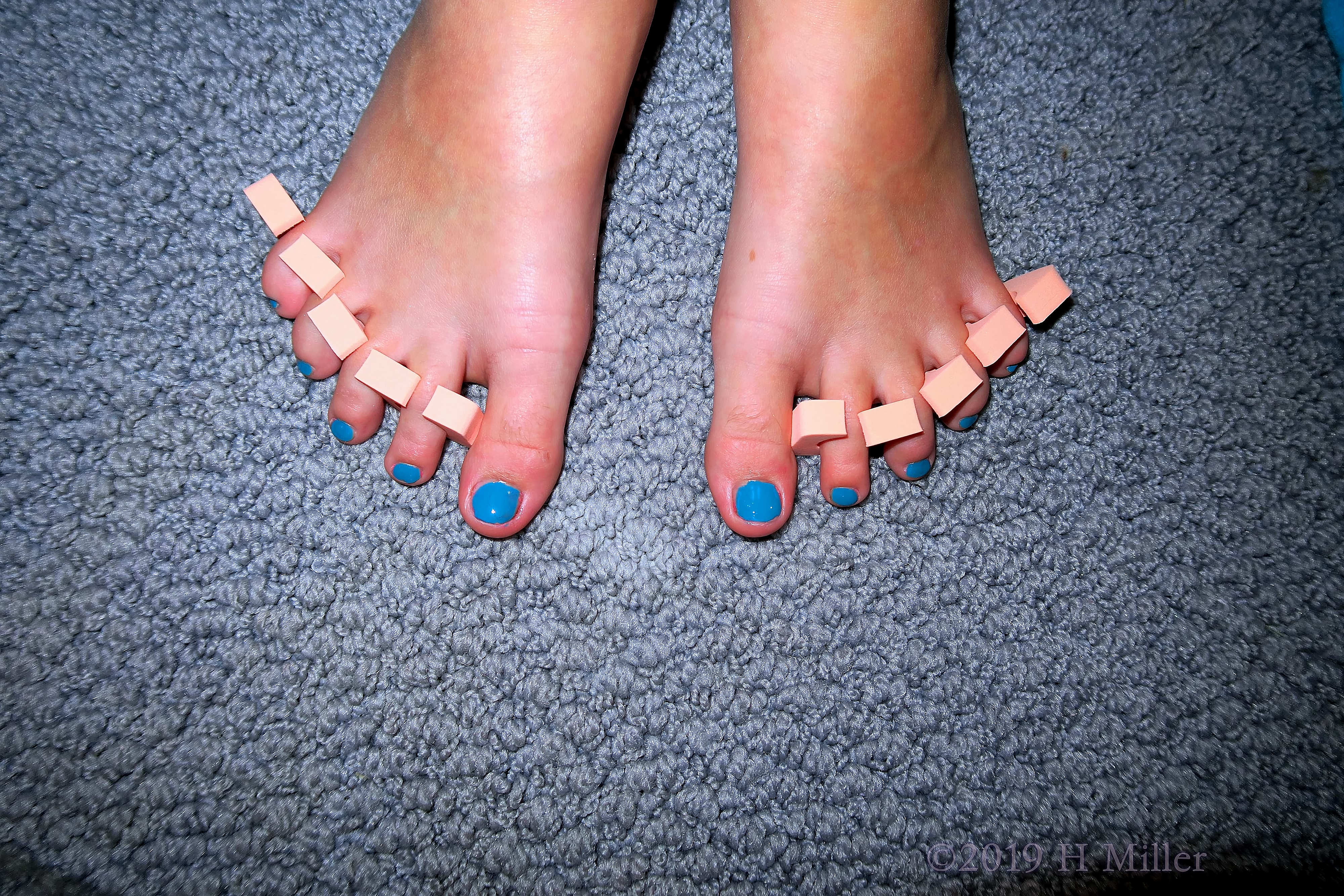 Bedazzled In Blue! Kids Pedi Featuring Blue Nail Polish! 