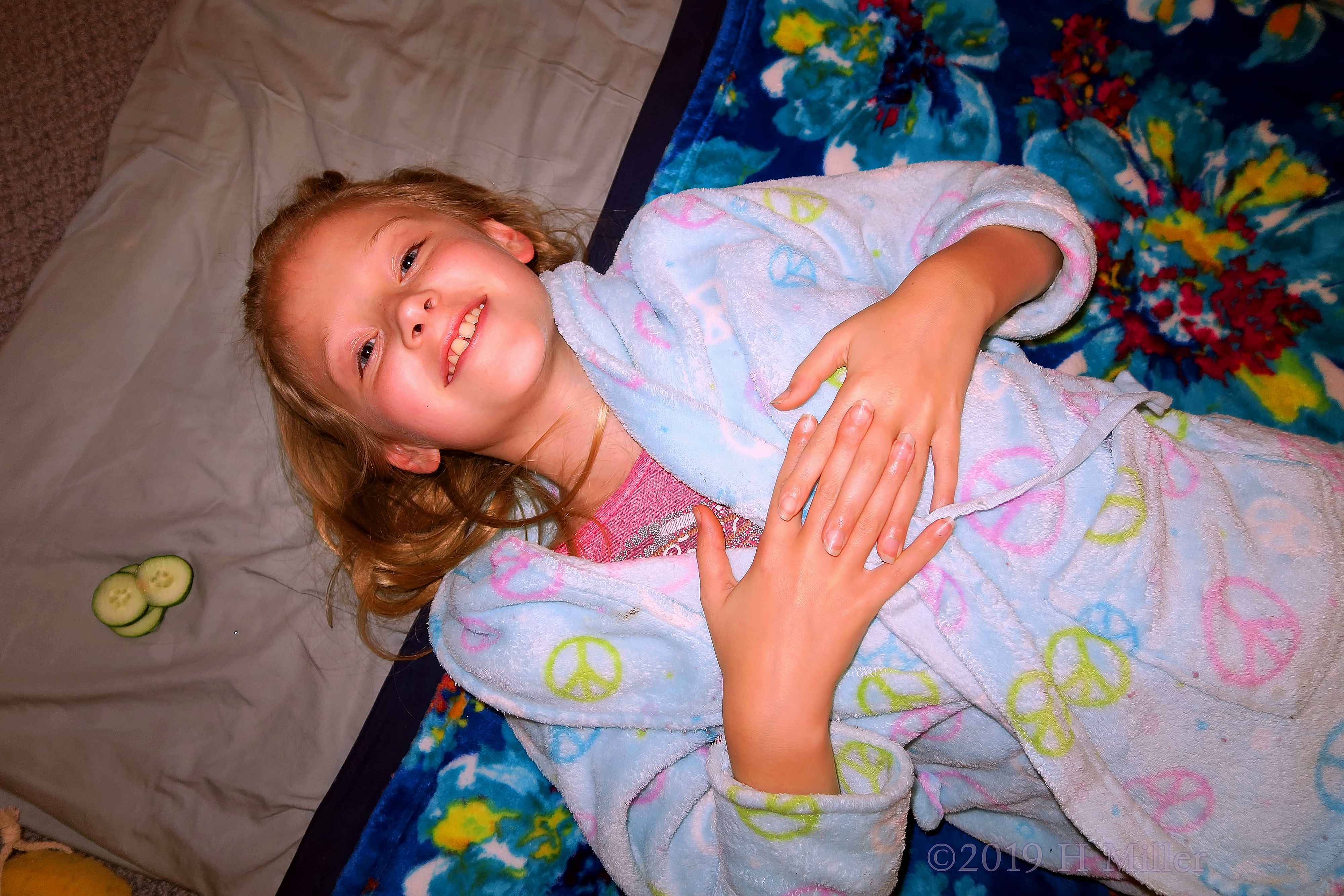 Peaceful In A Peace Robe! Girls Facials Are So Soothing. Peaceful In A Peace Robe! Girls Facials Are So Soothing.