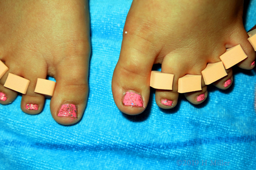 Sparkly Pink Kids Pedicure
