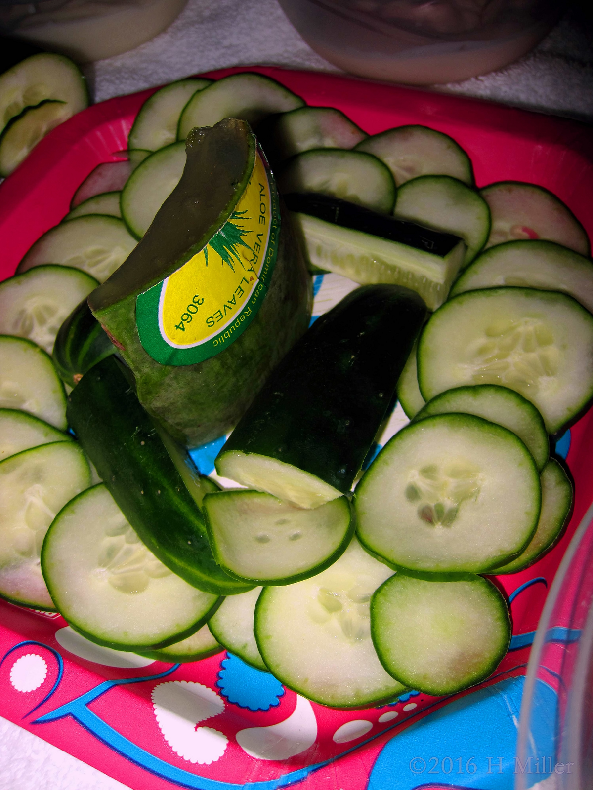 A Plate Of Cukes And Aloe Ingredients For The Kids Facials! 