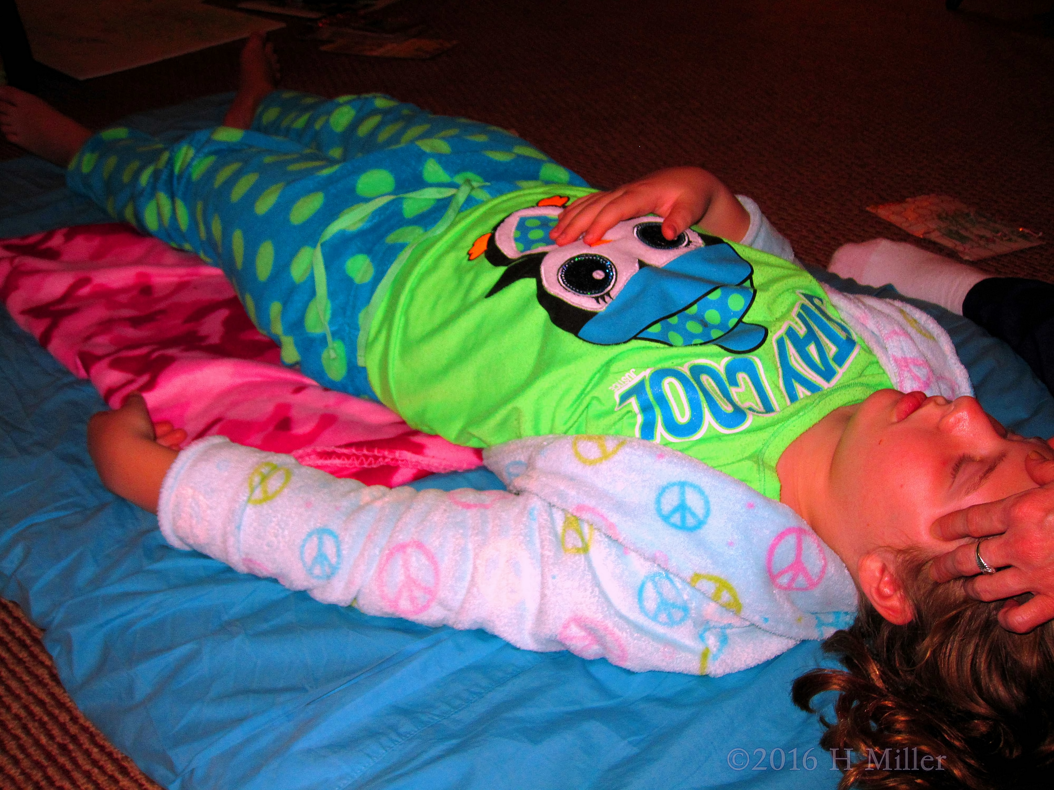 Relaxing During The Kids Massage. Relaxing During The Kids Massage.