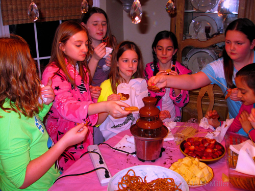 Yummy! The Guests Exclaimed After Having The Chocolate Fondue Dipped Cookies