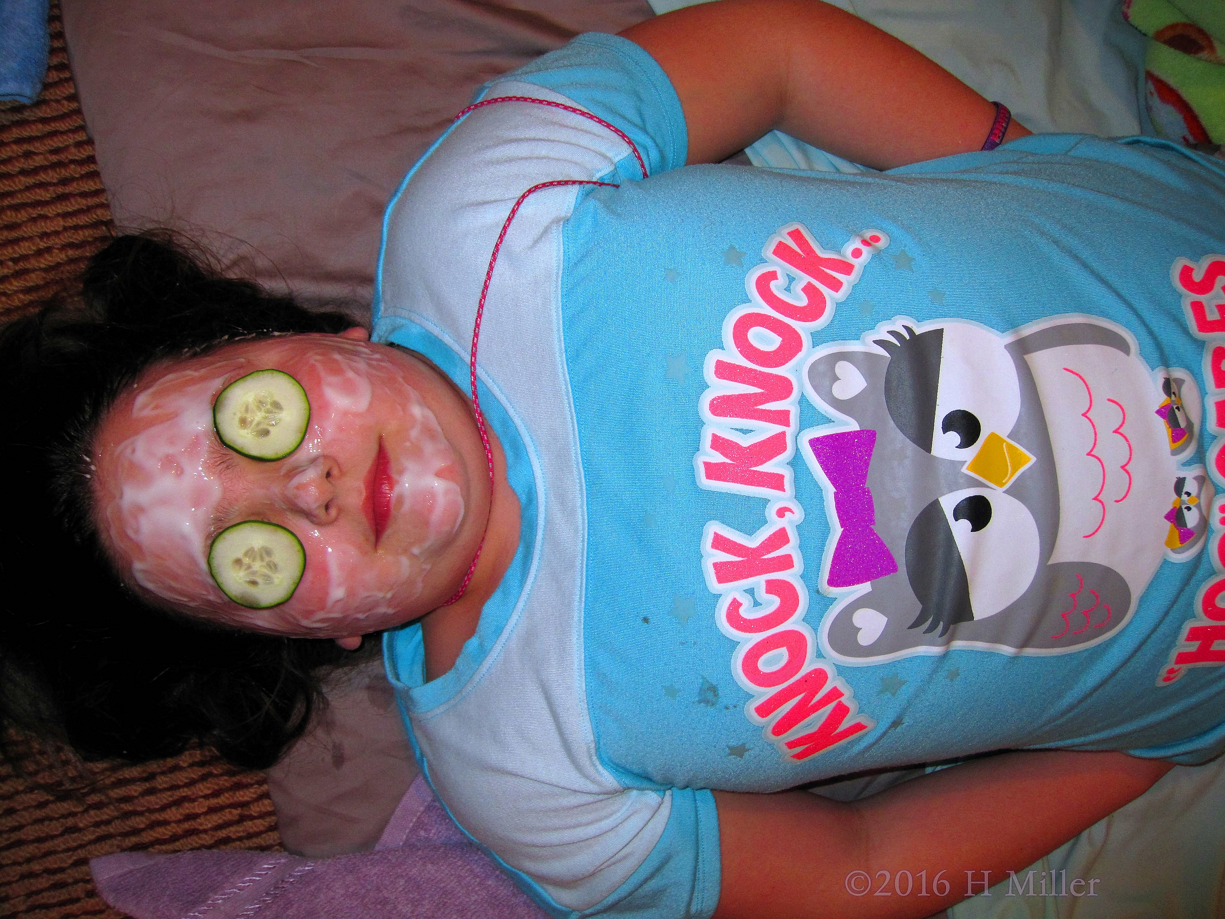 Feeling The Soothing Cool Of Cukes During Kids Facials! 