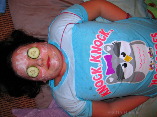 Feeling The Soothing Cool Of Cukes During Kids Facials!