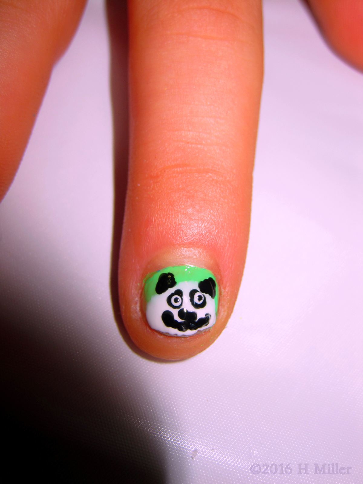 Check Out The Adorable Panda Bear Kids Nail Art! 
