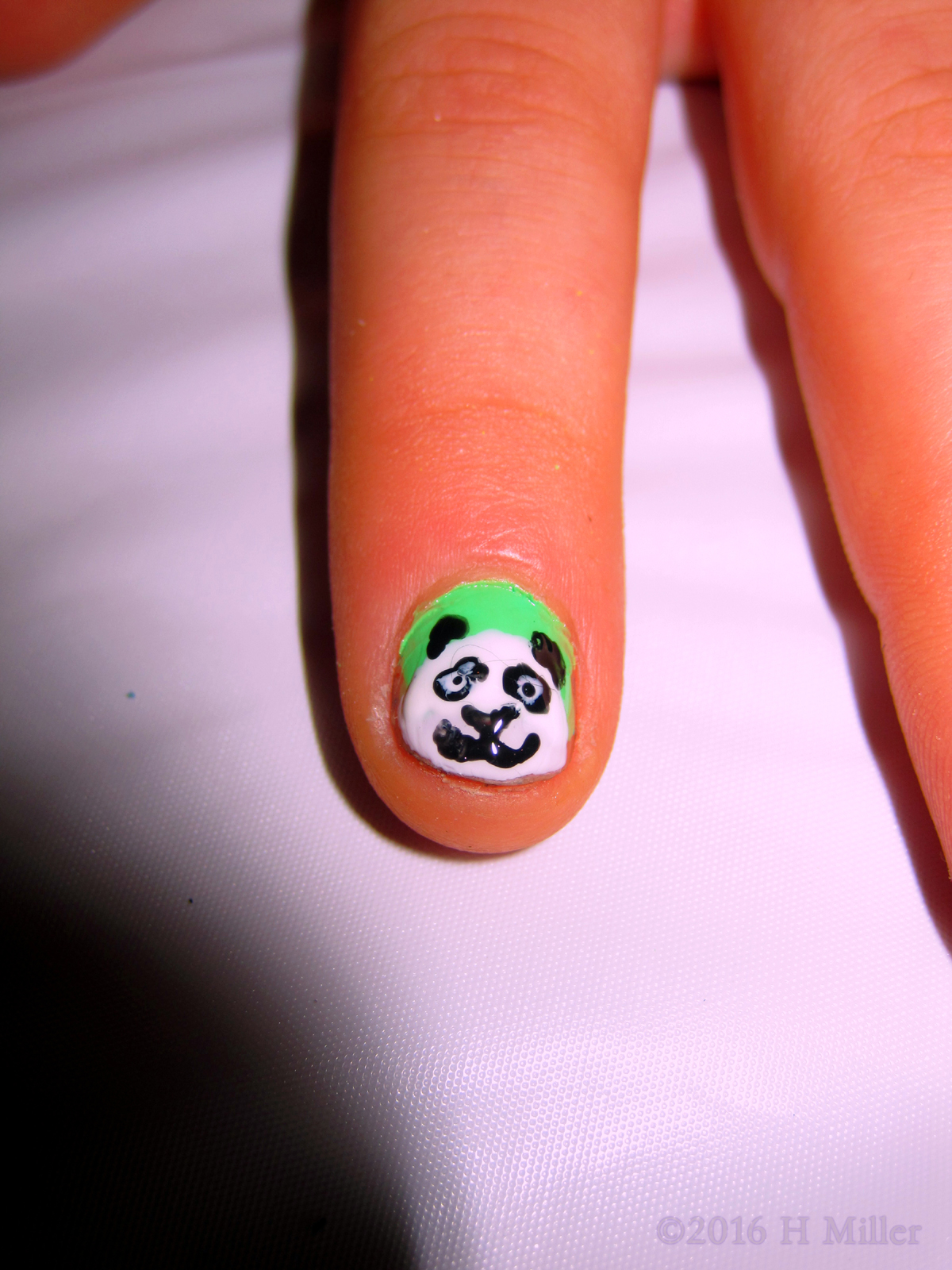 Panda Bear Nail Art Is Sooo Cute On This Girls Manicure! 