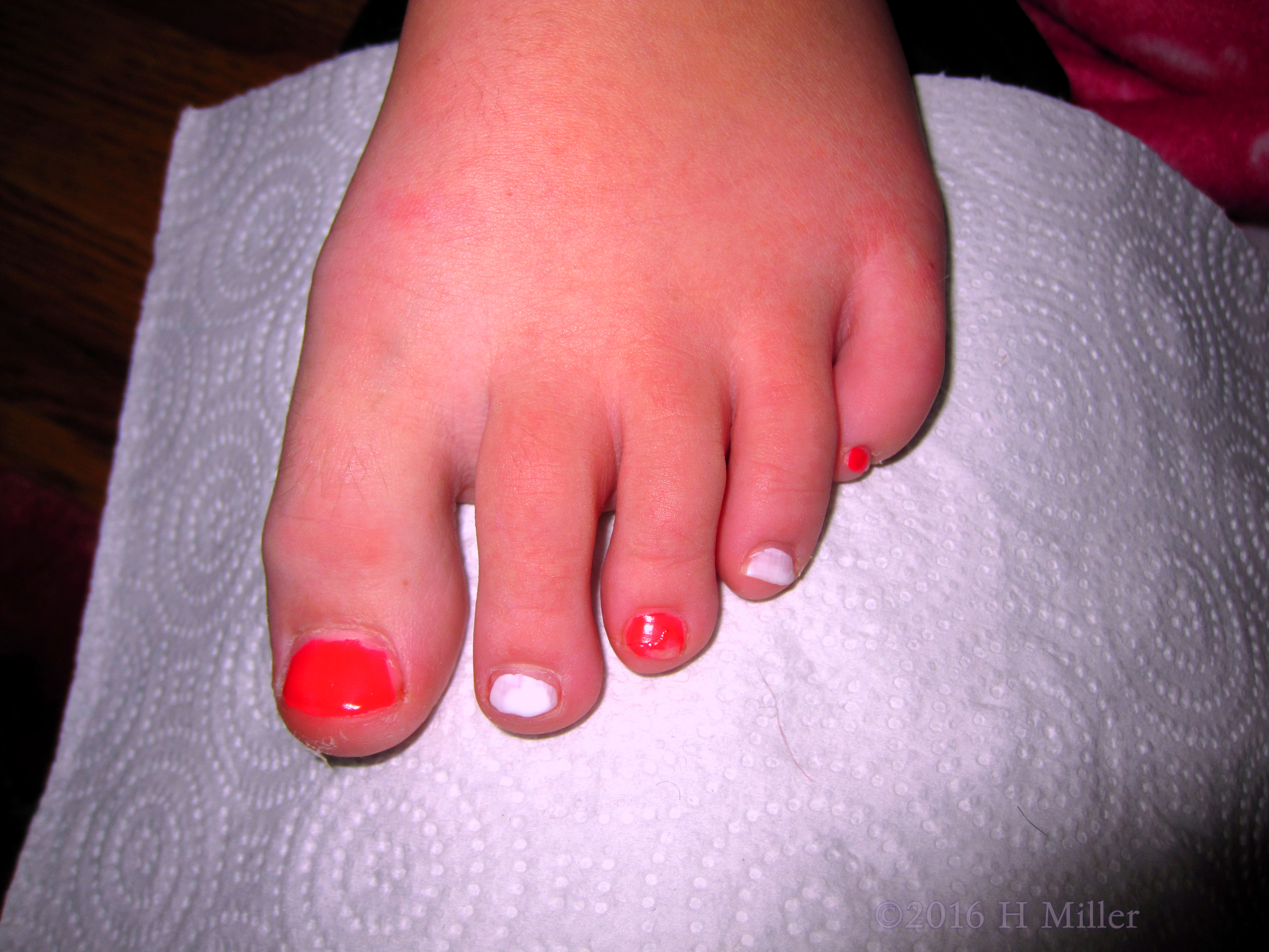 A Close Up Of This Girls Mini Pedi. A Close Up Of This Girls Mini Pedi.