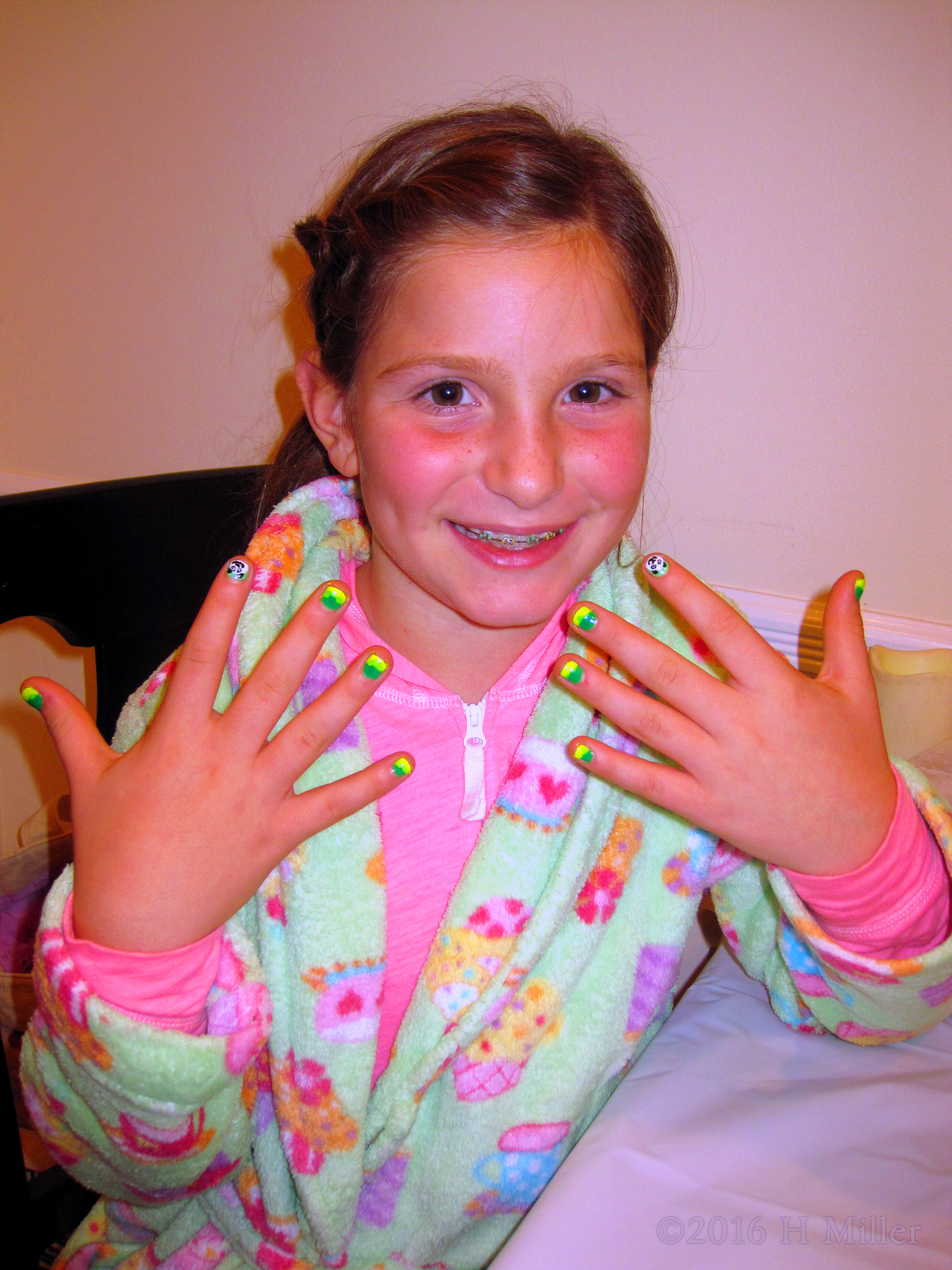 Smiling With Her New Girls Mani. Smiling With Her New Girls Mani.