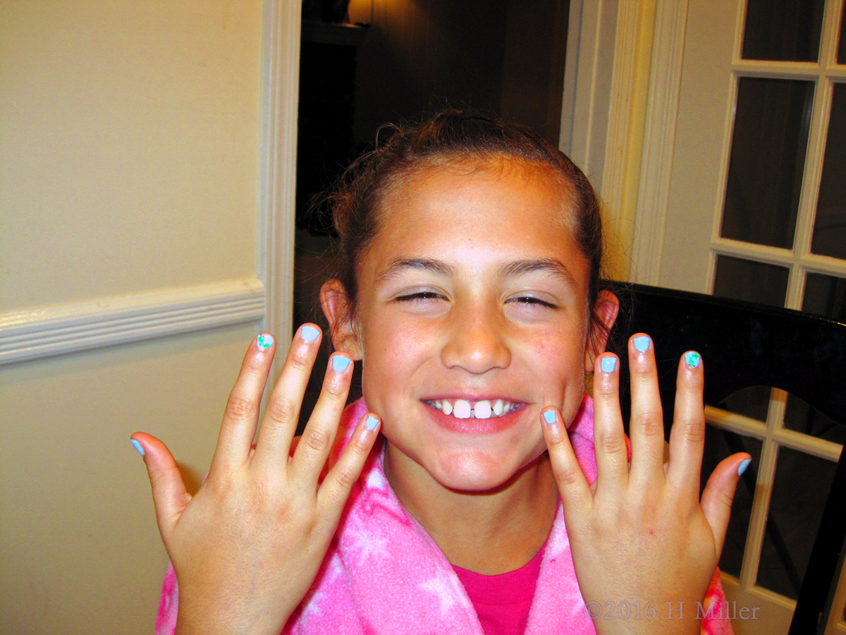Smiling And Happy After Her Kids Manicure! 