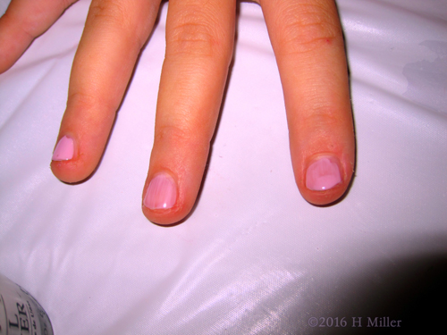 Another View Of The Pink Kids Manicure. Another View Of The Pink Kids Manicure.