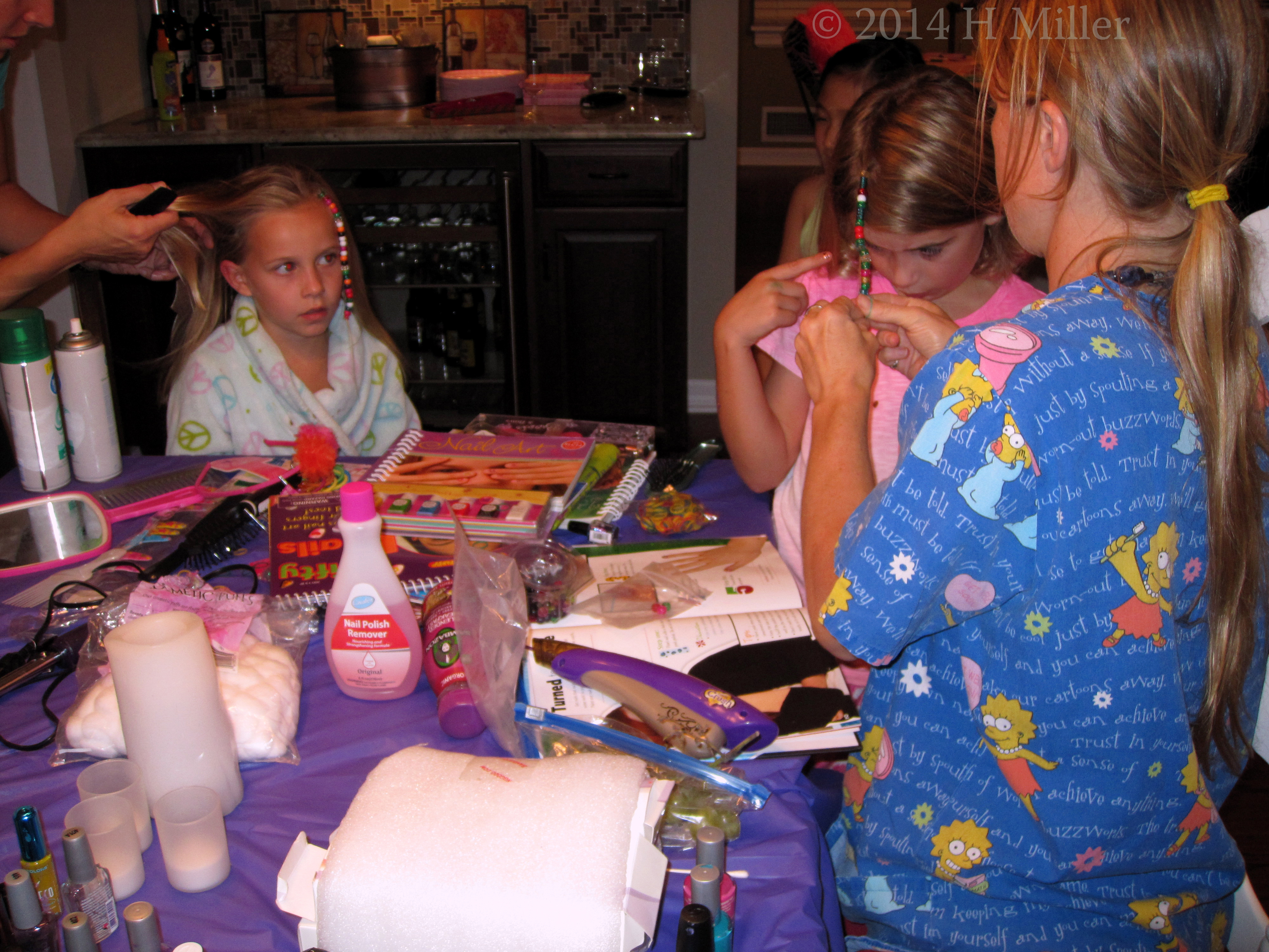 Hair Styling At Caitlin's Home Spa Party. Hair Styling At Caitlin's Home Spa Party.