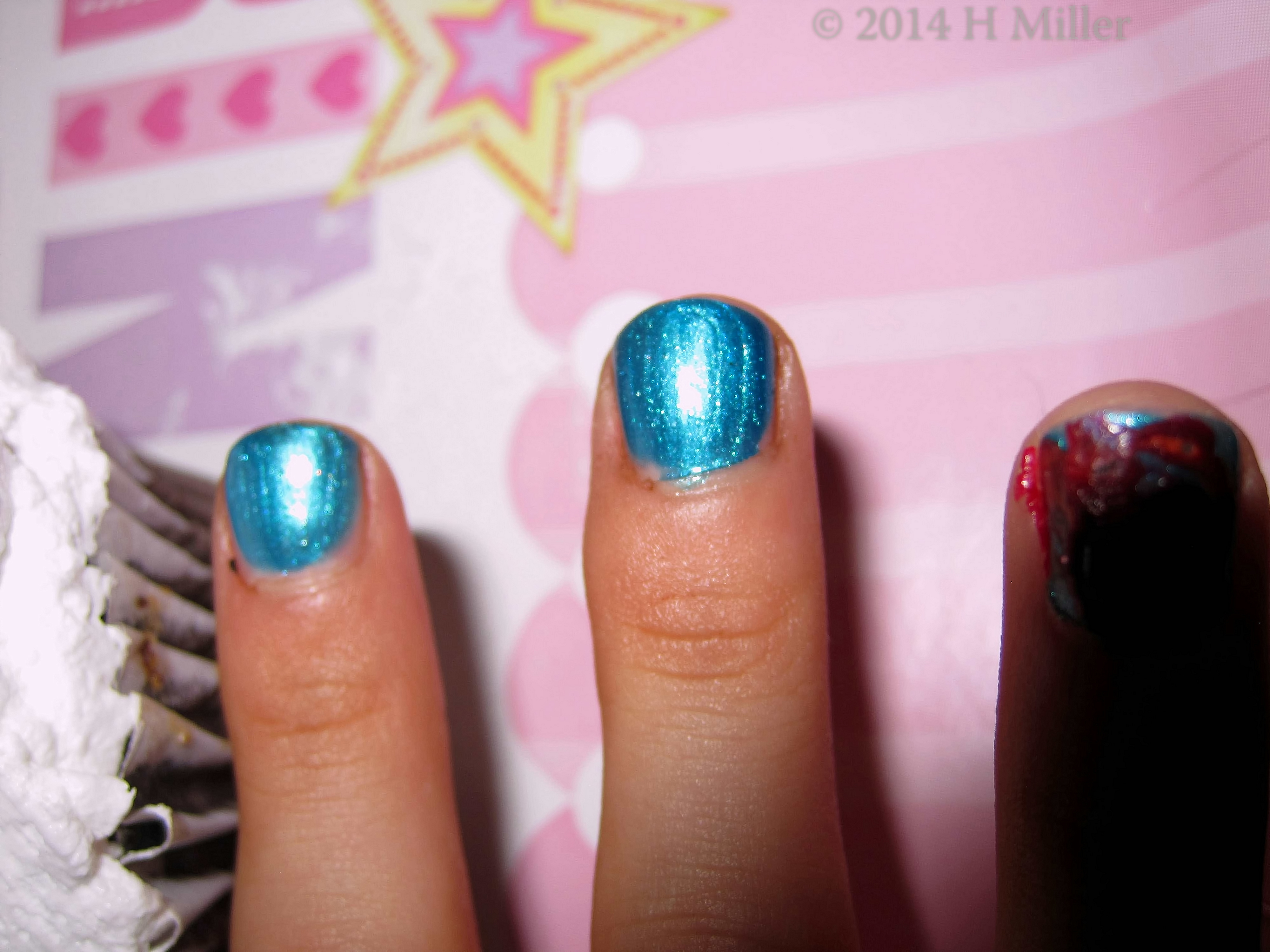 Metallic Midnite Blue Polish Close Up. Metallic Midnite Blue Polish Close Up.