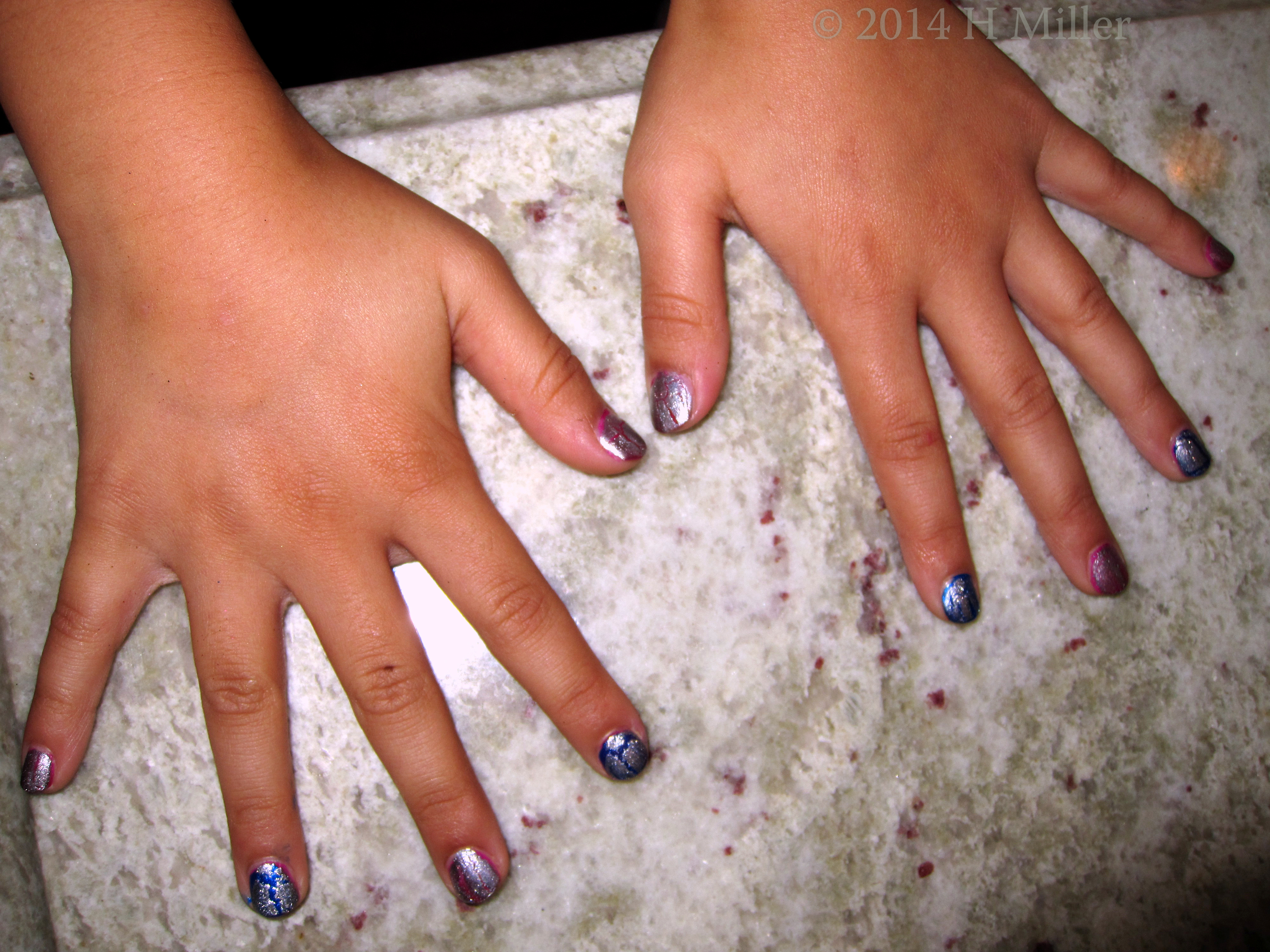 Sky Blue And Pink Polish With OPI Shatter Overlay. Sky Blue And Pink Polish With OPI Shatter Overlay.