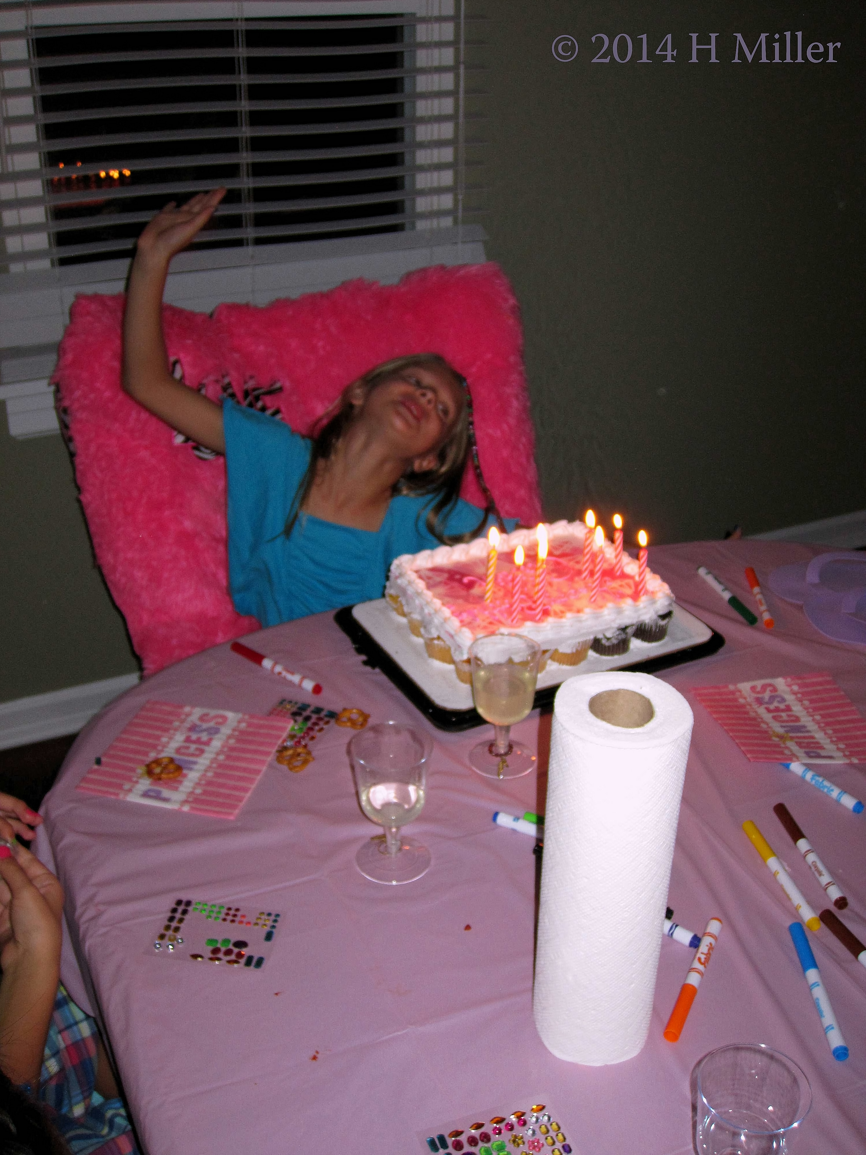 The Birthday Girl Listening To Everyone Singing. The Birthday Girl Listening To Everyone Singing.