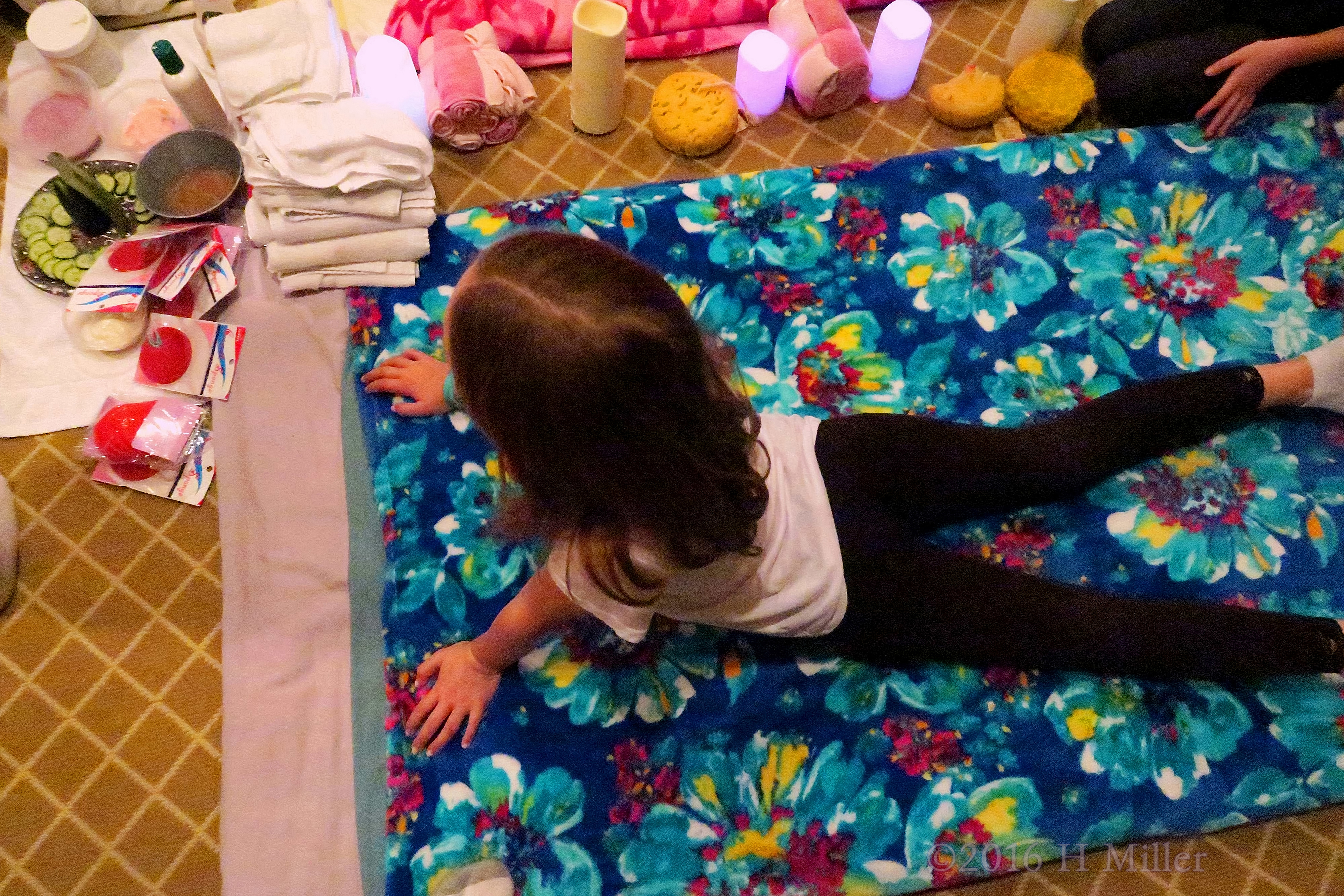 Doing Yoga On The Facials Mat. Doing Yoga On The Facials Mat.