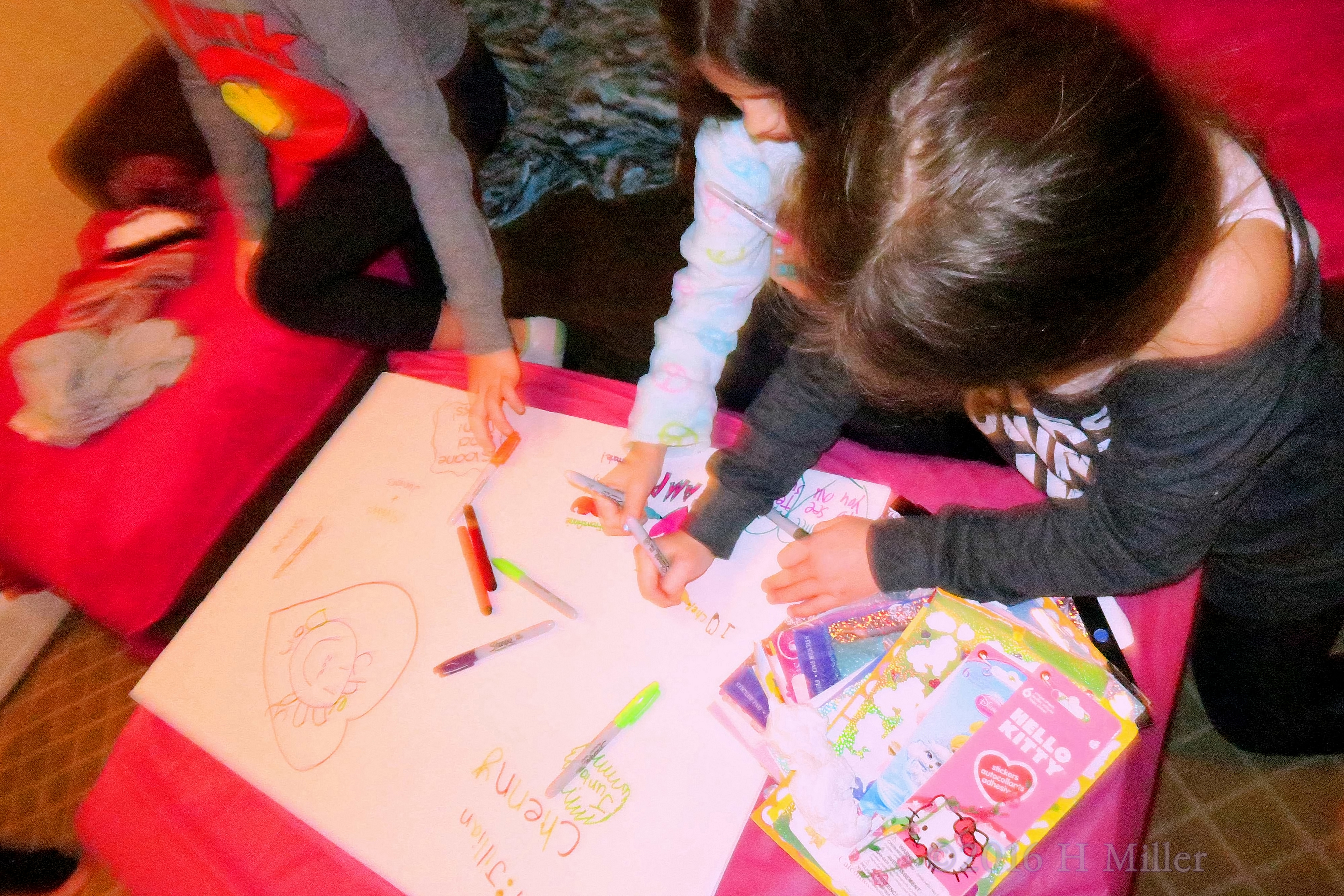 The Kids Immediately Writing And Drawing On The Group Spa Card. The Kids Immediately Writing And Drawing On The Group Spa Card.