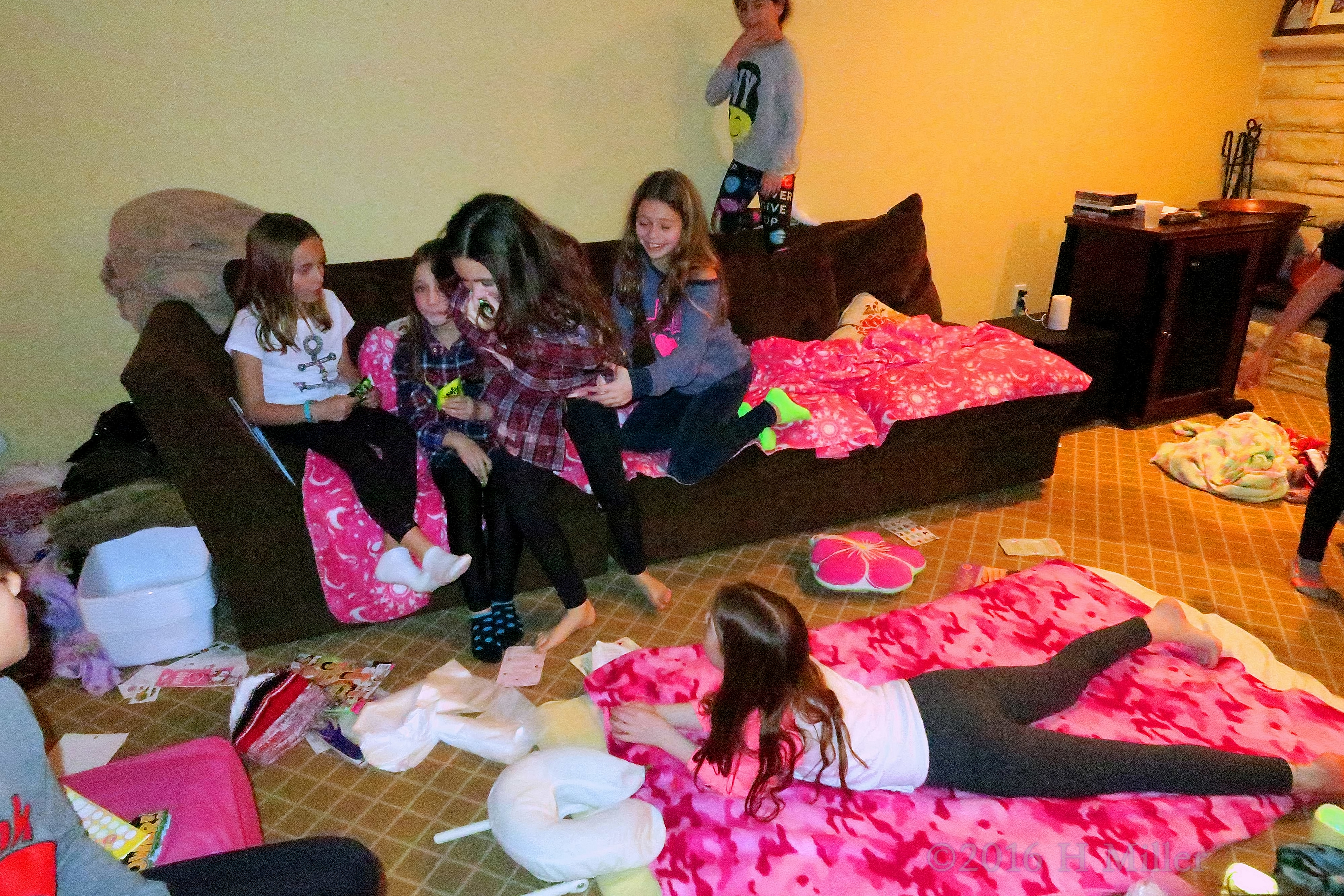 The Girls Hanging Out At The Home Spa Party.