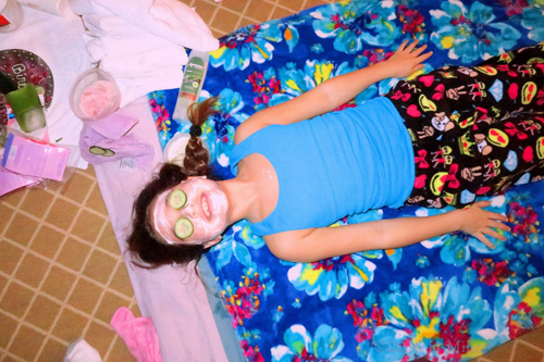 Kids Facial With Strawberry Aloe Mask And Cukes. Kids Facial With Strawberry Aloe Mask And Cukes.