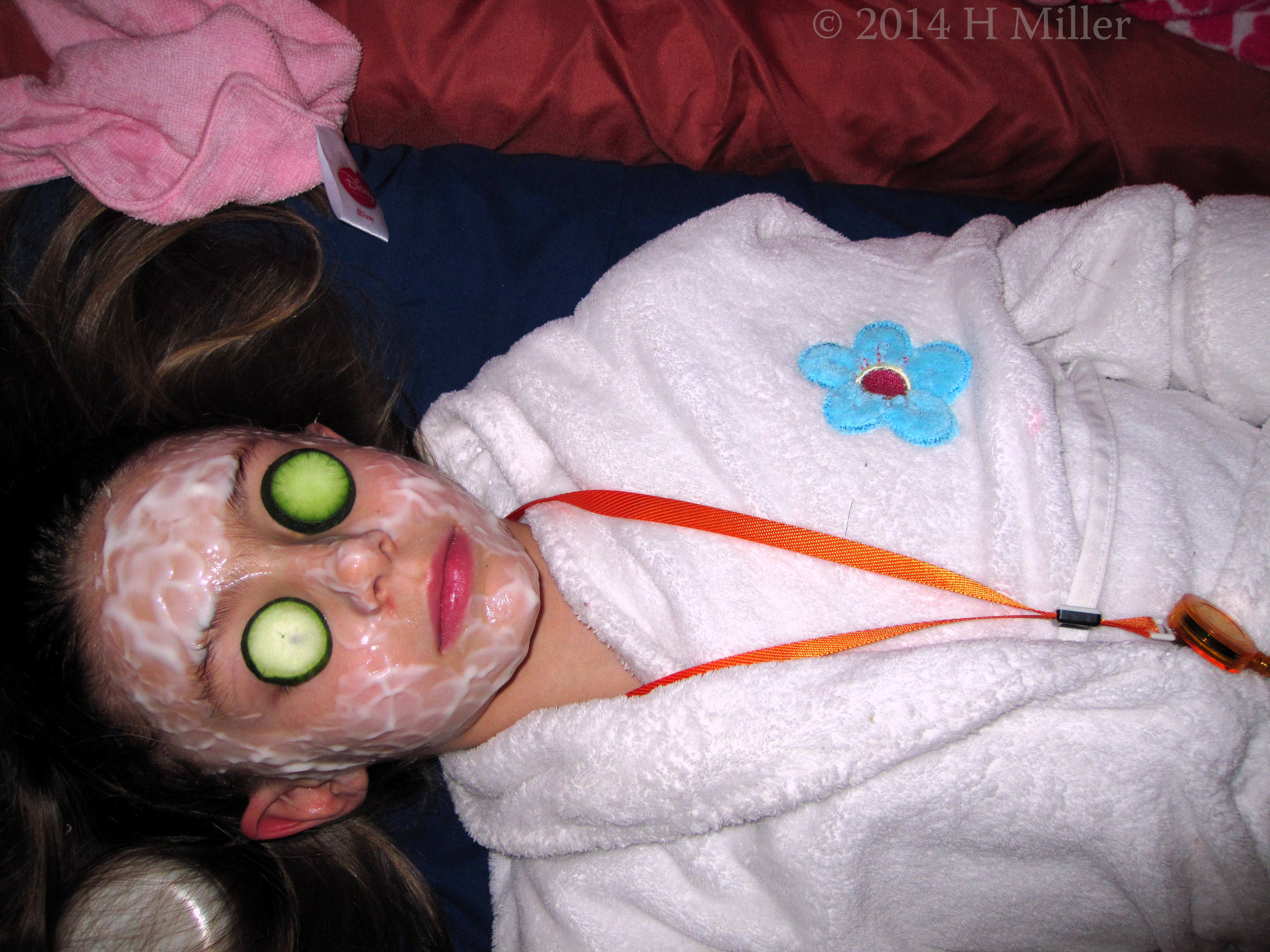 Another Expression Of Pure Serenity During The Kids Spa Party Facial Fun. Another Expression Of Pure Serenity During The Kids Spa Party Facial Fun.